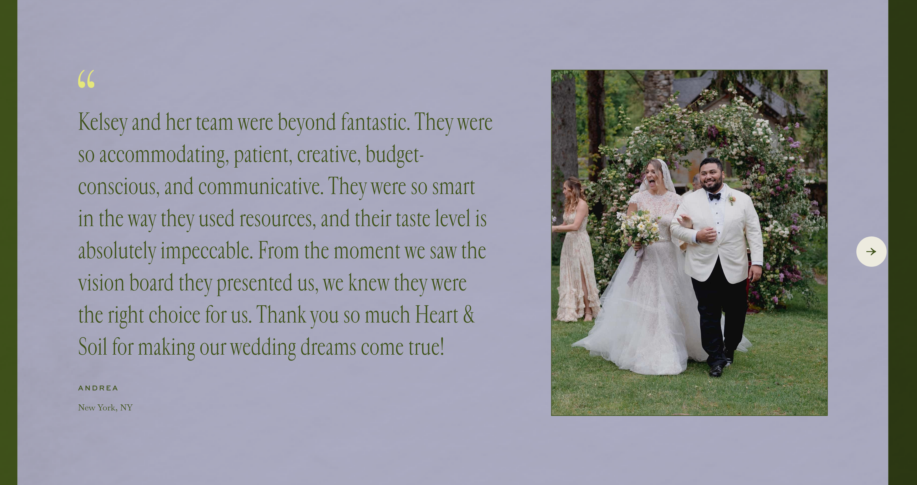 Heart & Soil Flowers Testimonial design