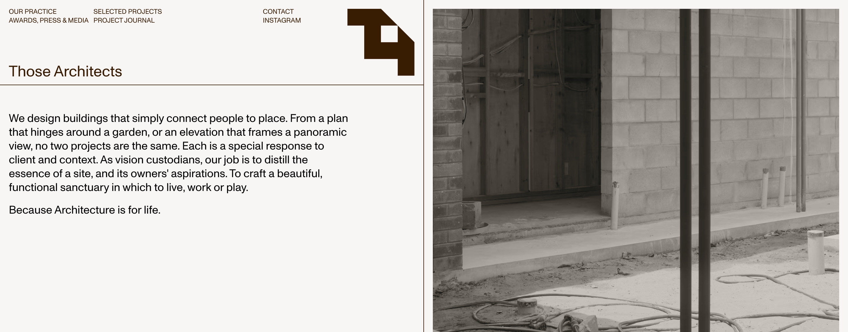 Those Architects Header design