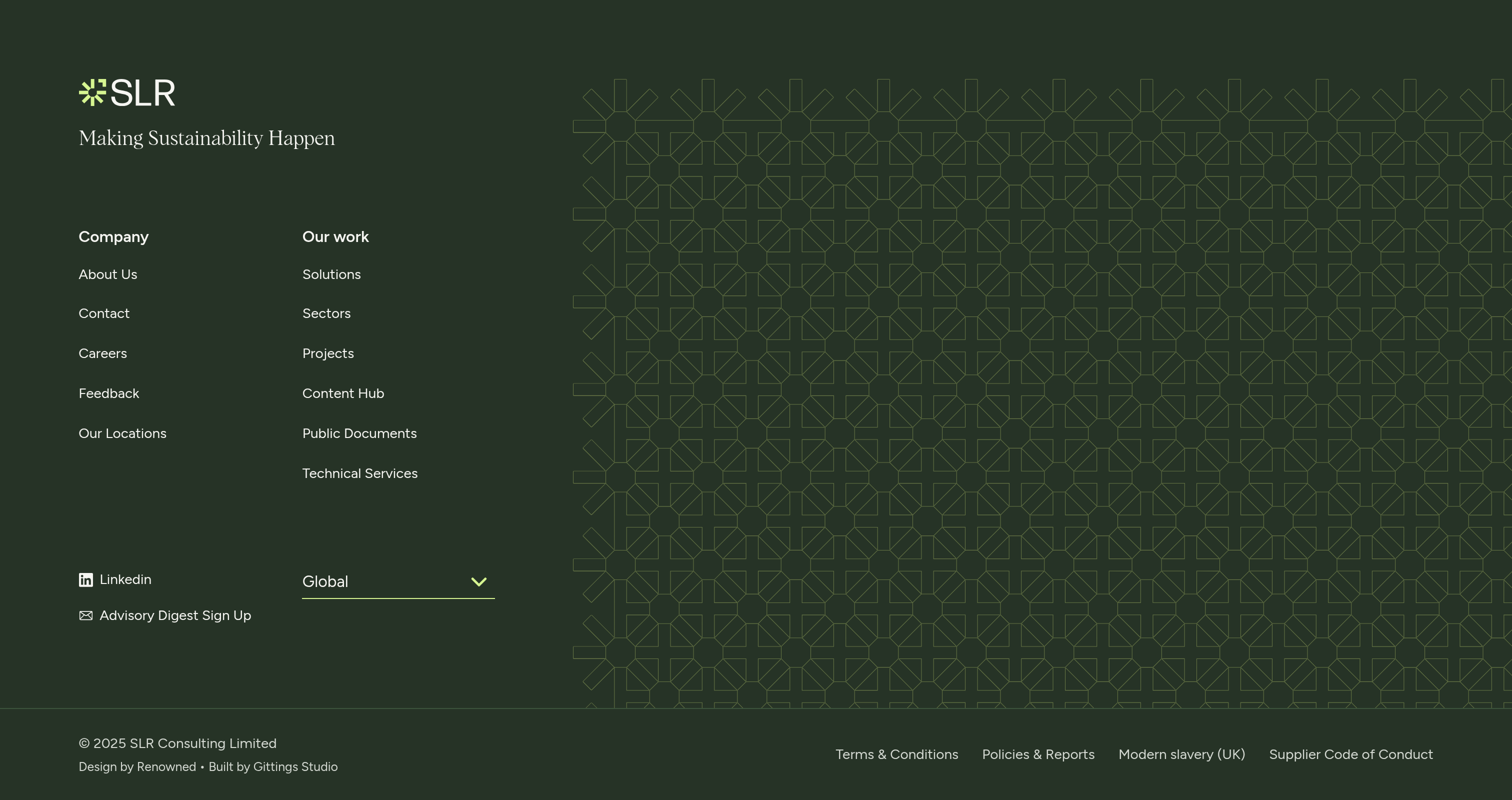 SLR Consulting Footer design