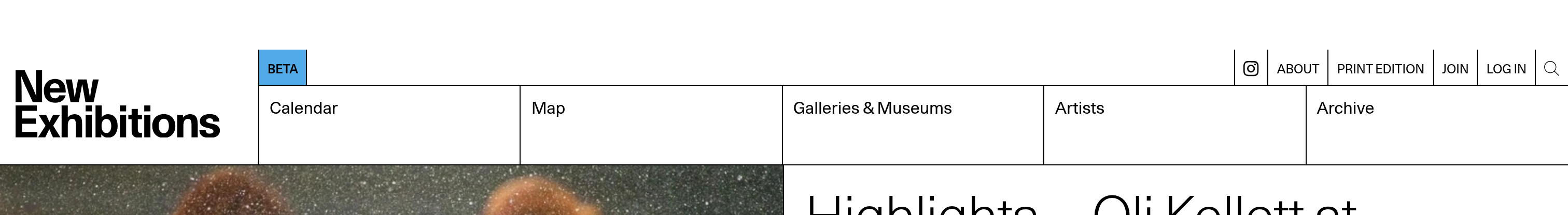 New Exhibitions Header design