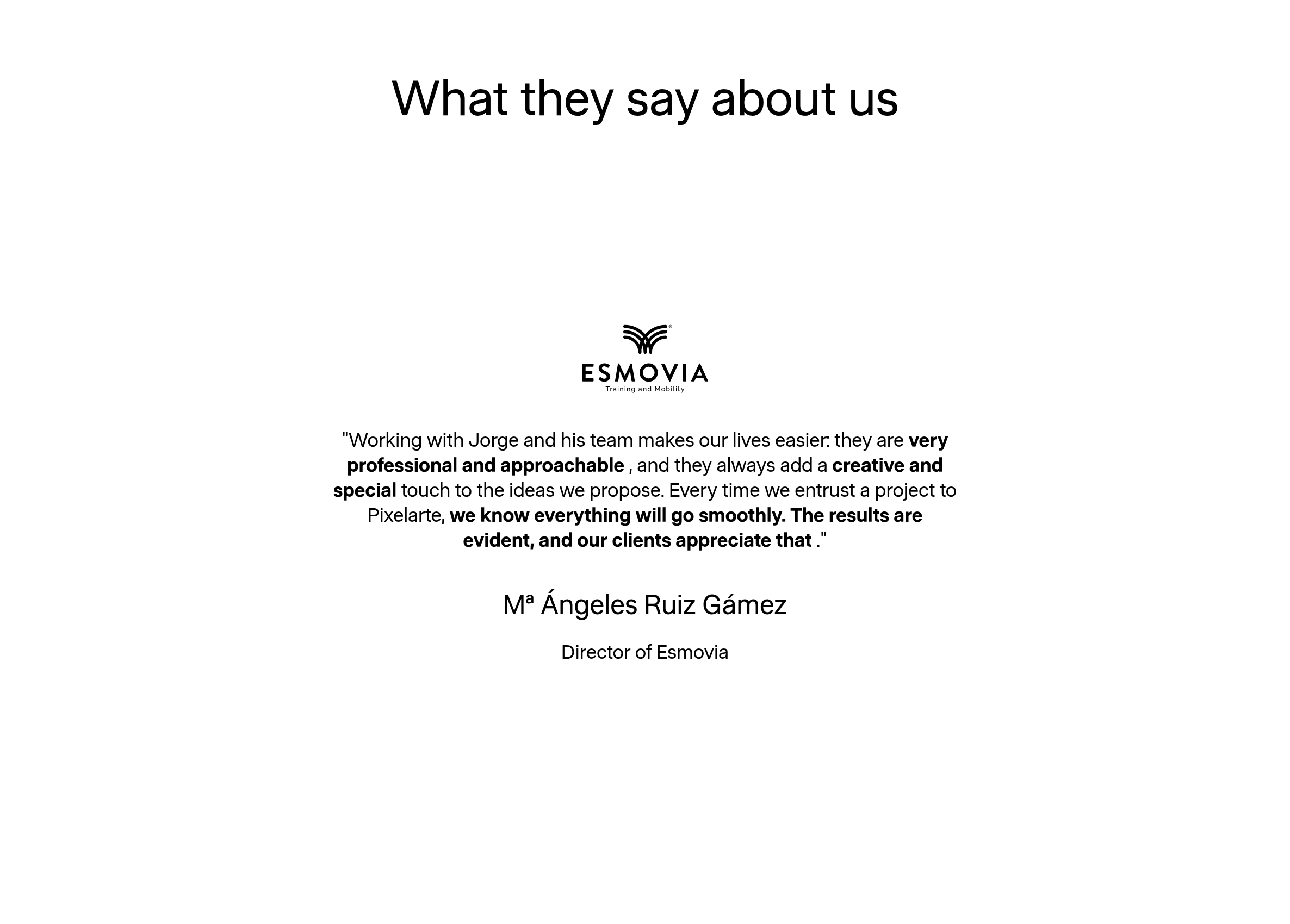 Testimonials section preview