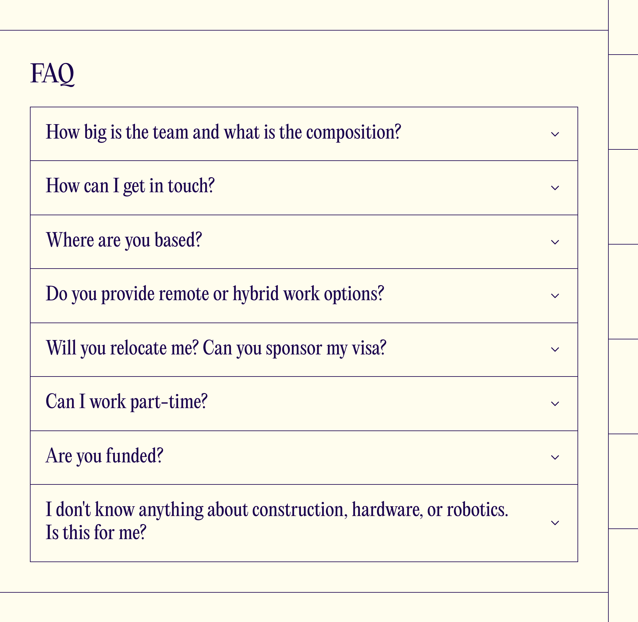 Monumental FAQ design