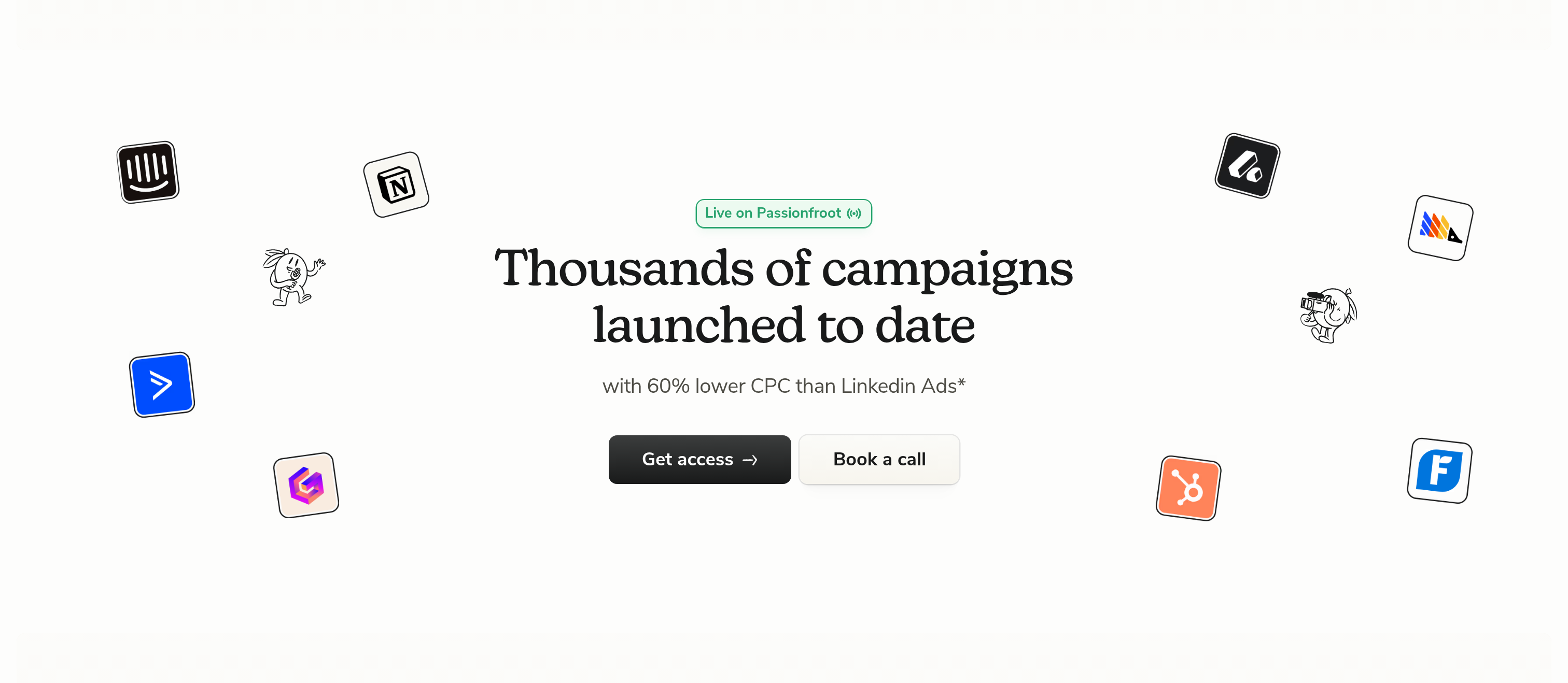 Passionfroot Call to Action design