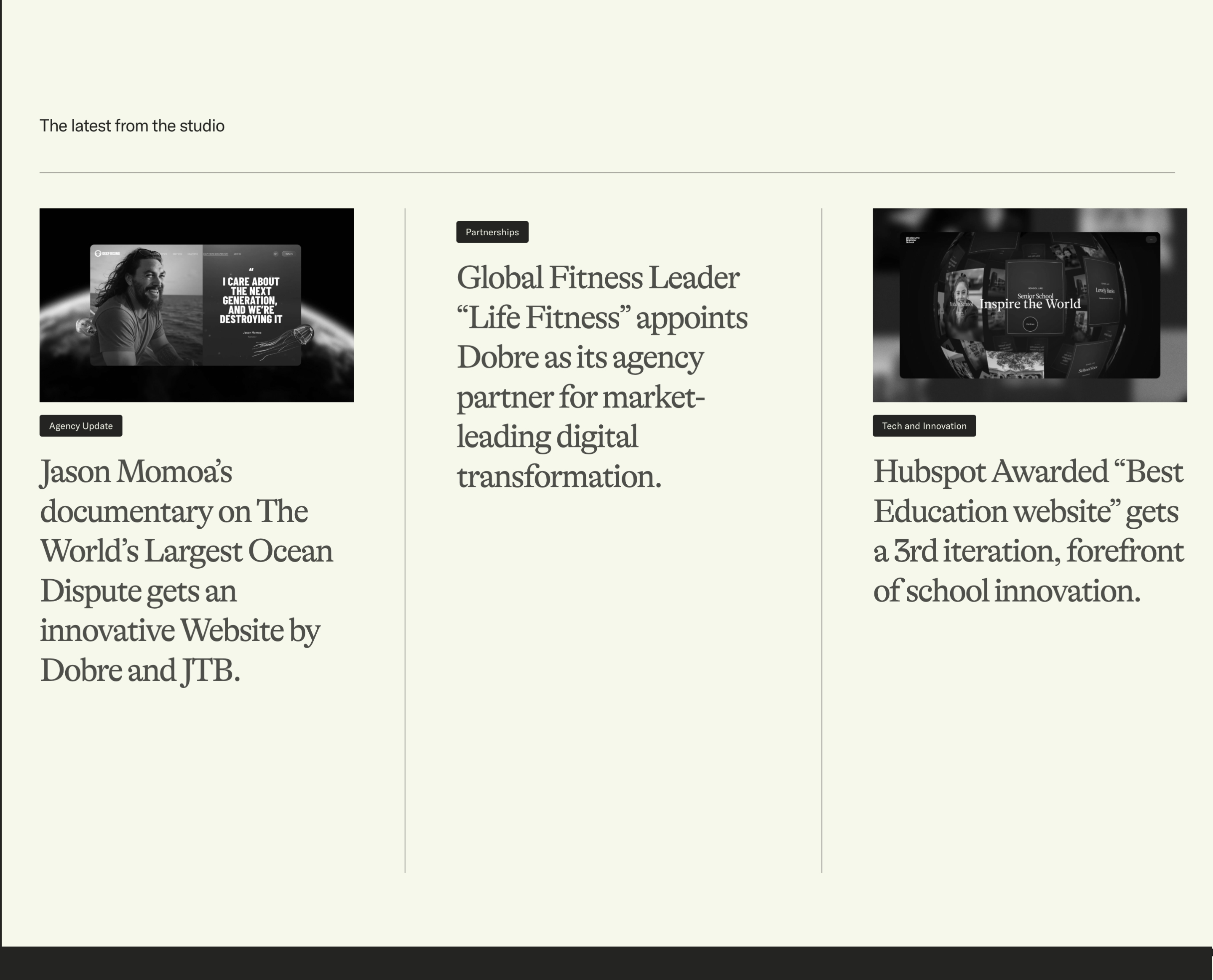 Dobre Agency Blog design