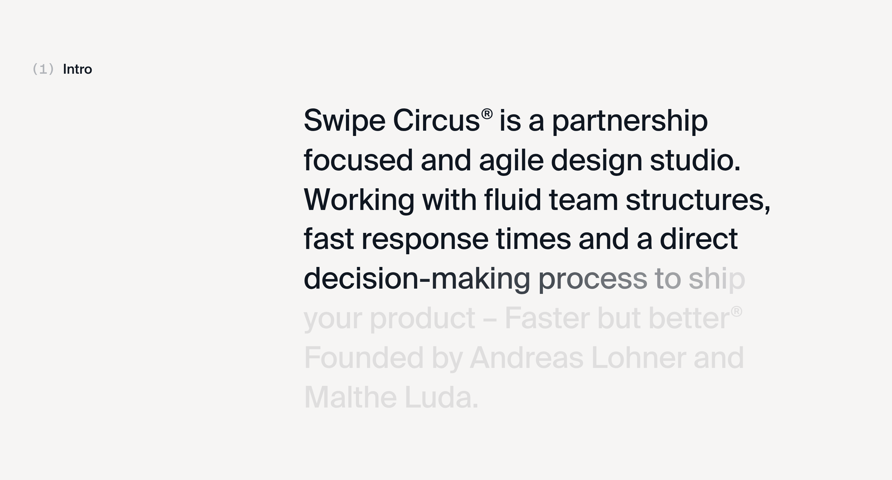 Swipe Circus About Us design
