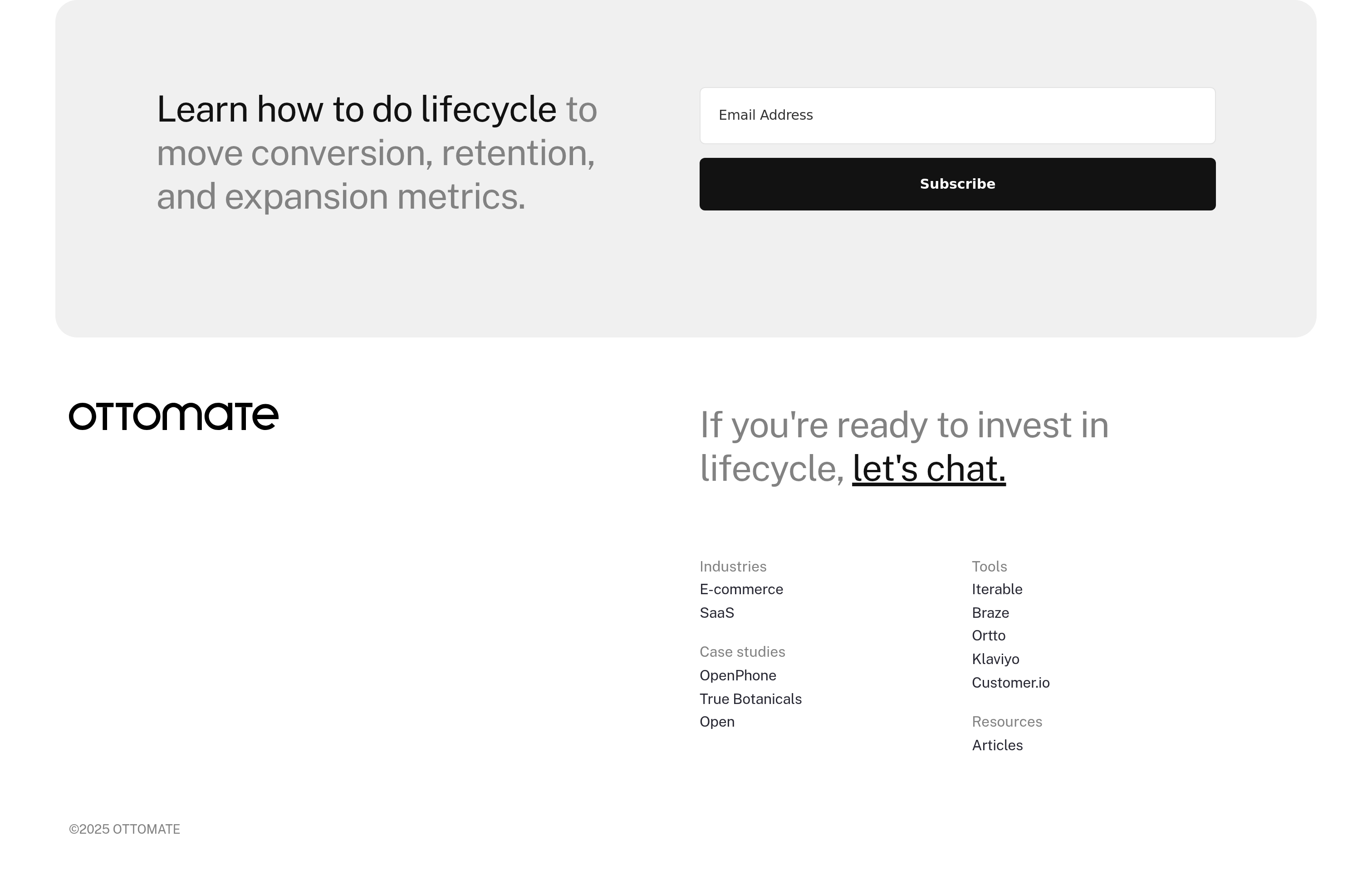 Ottomate Footer design