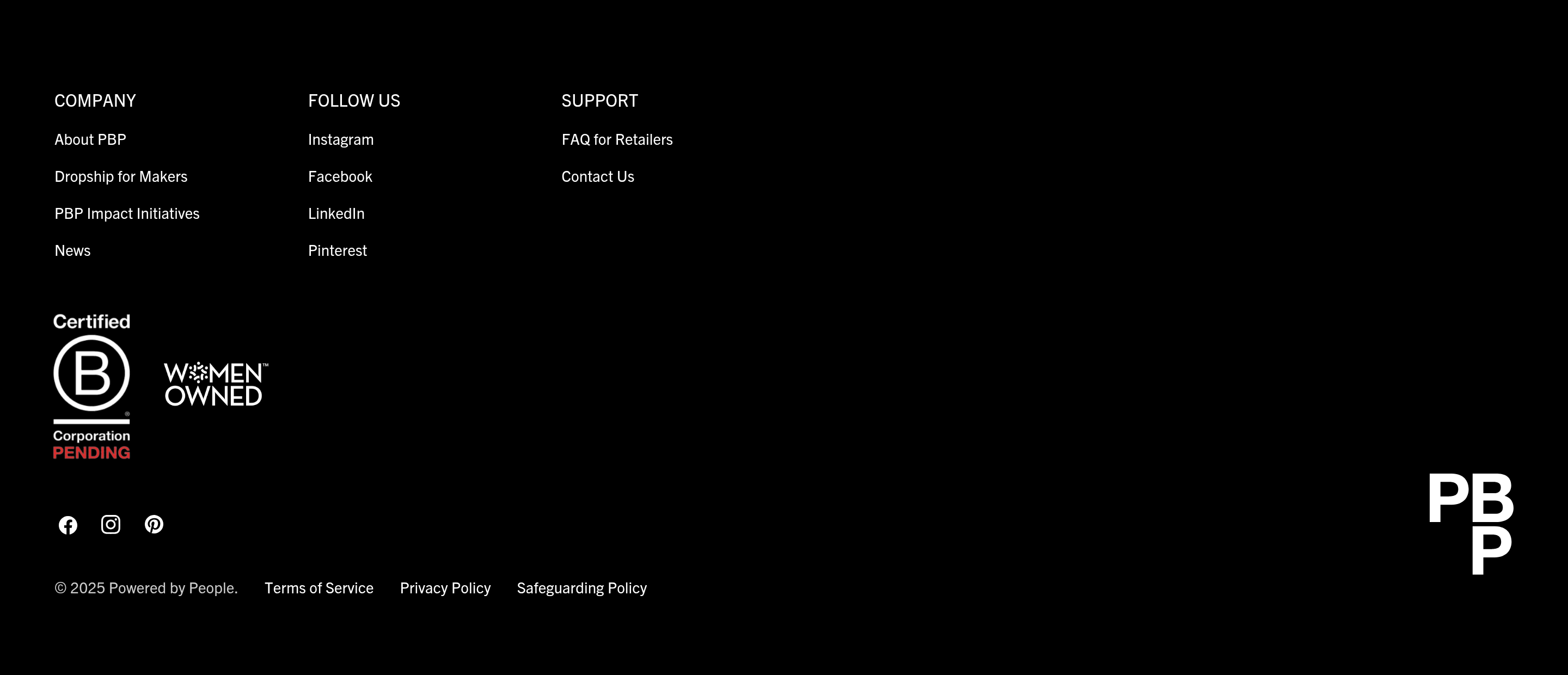 Powered by People Footer design