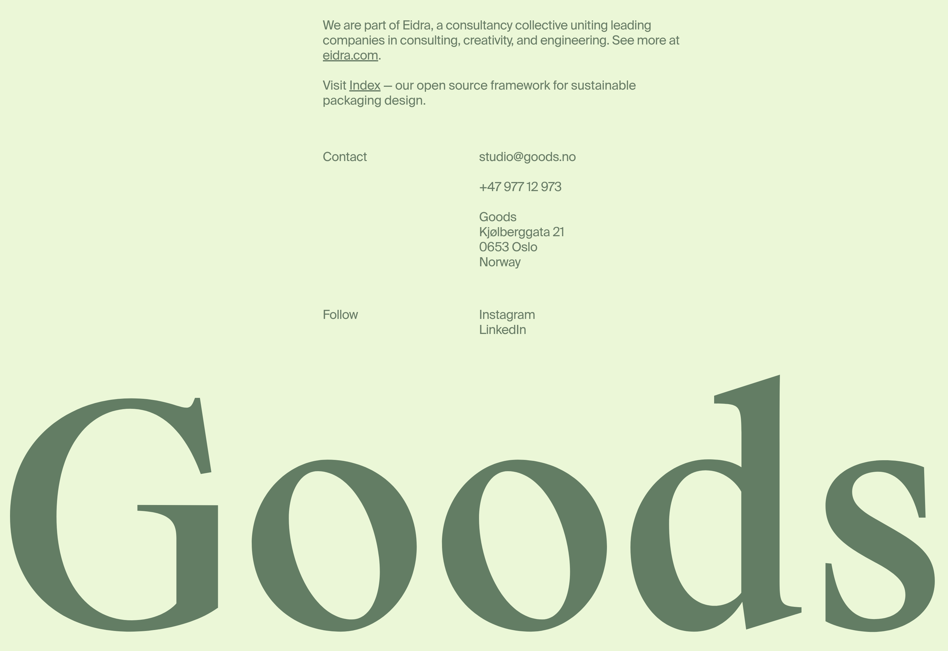 Goods Footer design