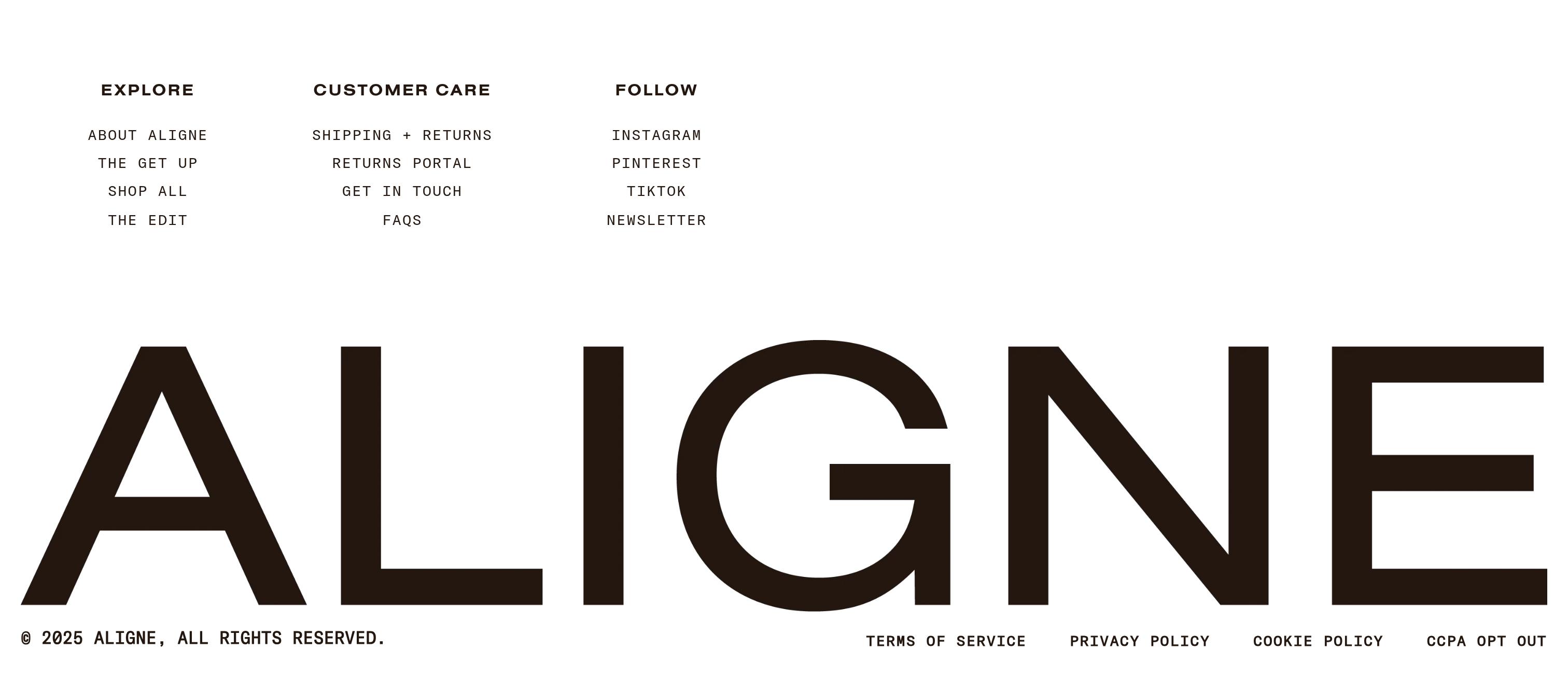 Aligne Footer design