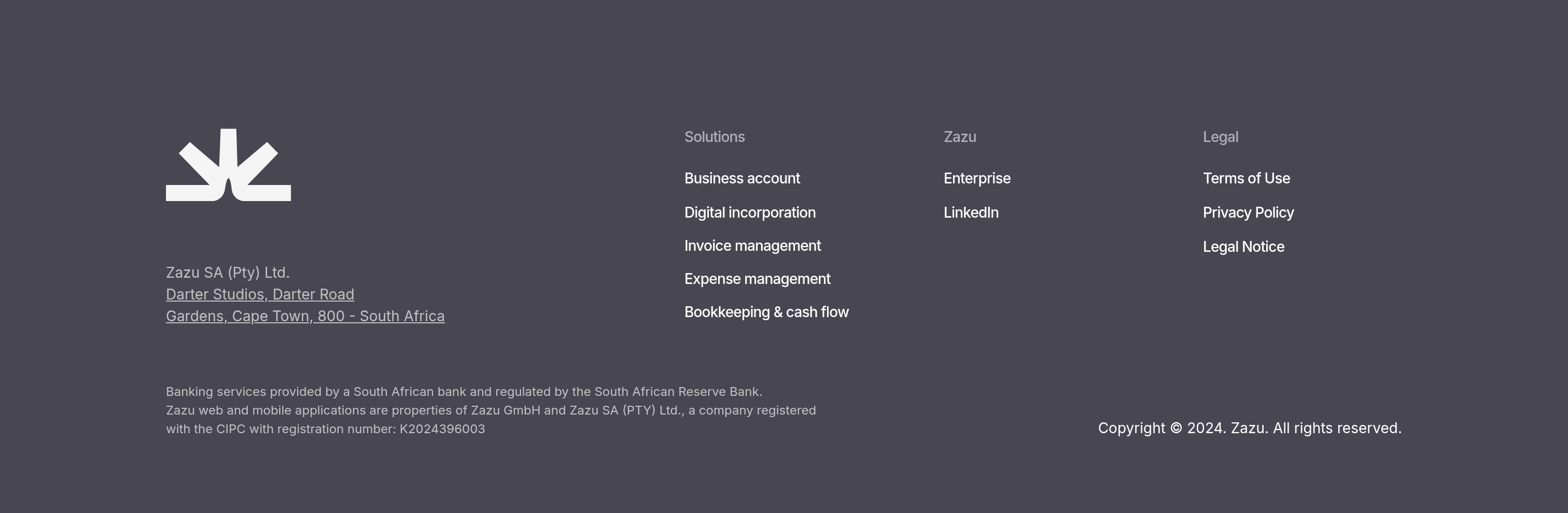 Zazu Footer design