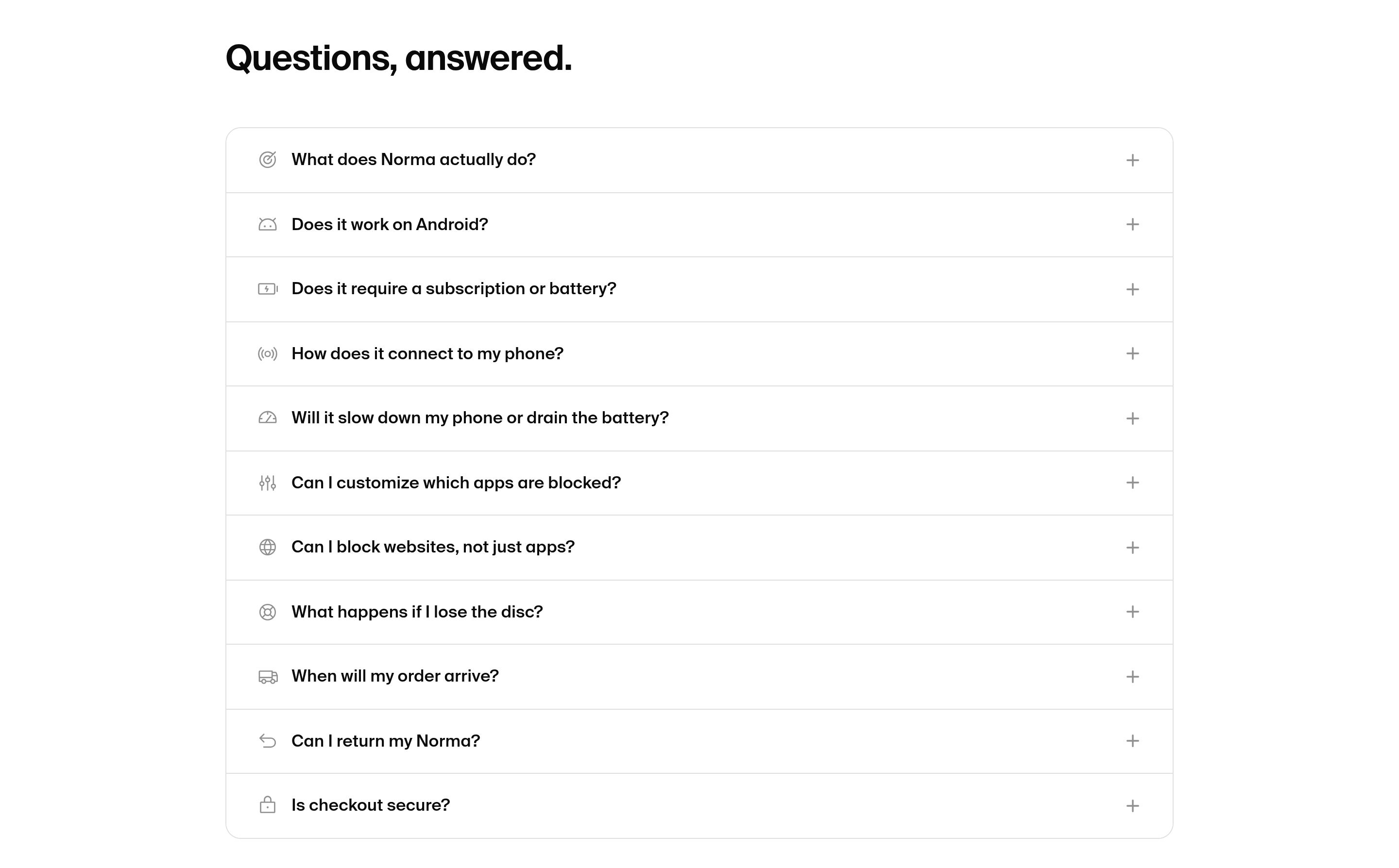 Norma FAQ design