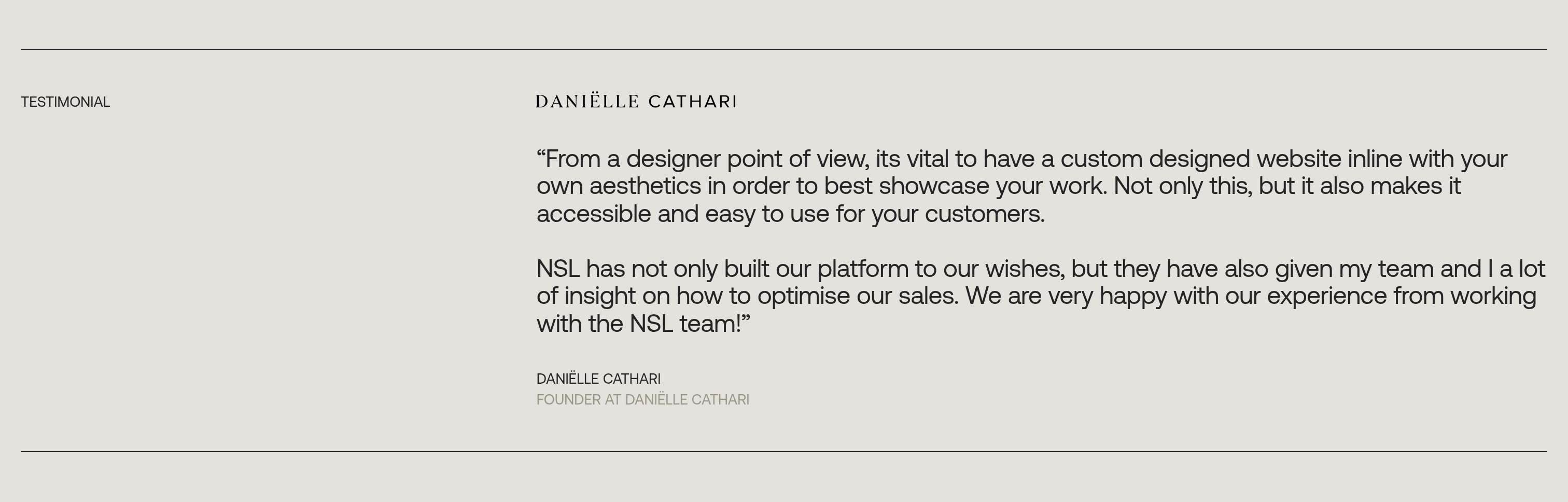Not selling liquid Testimonial design