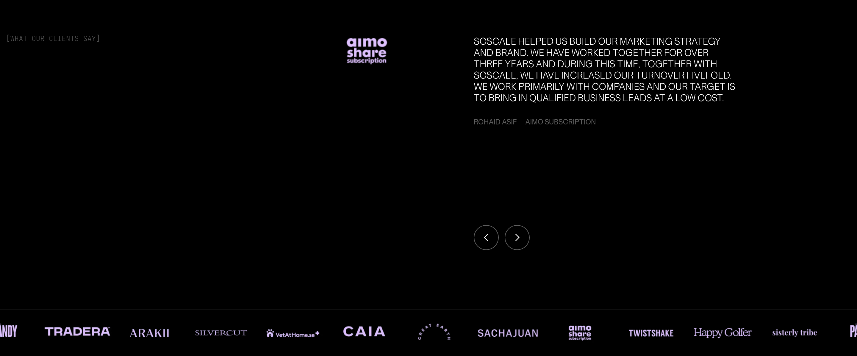 SoScale Media Testimonial design