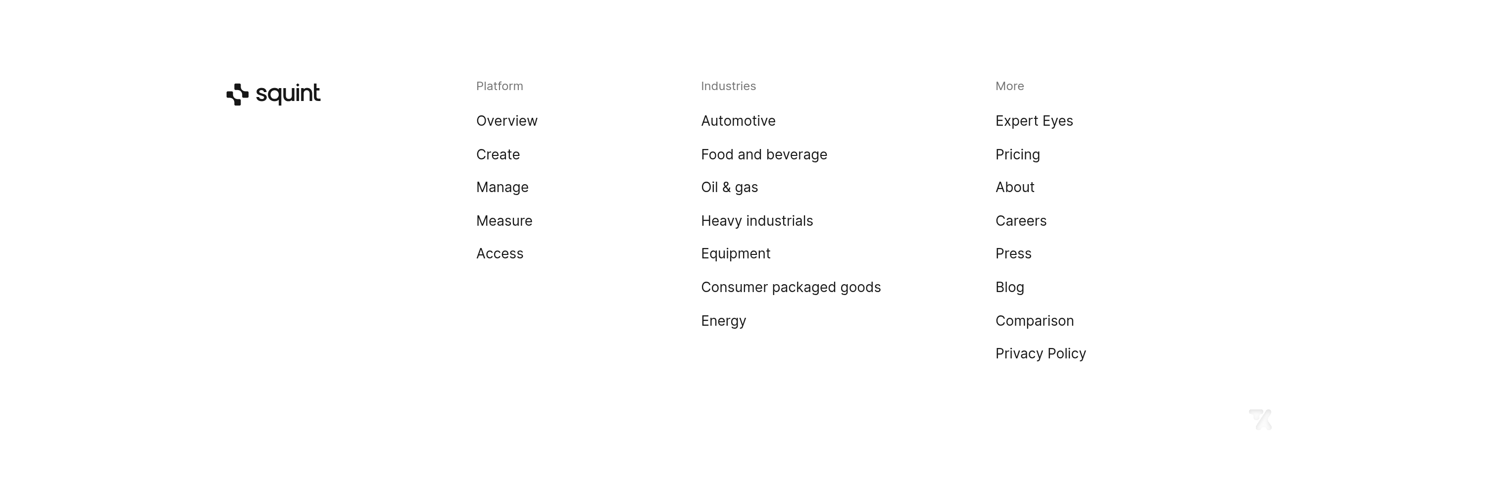 Squint Footer design