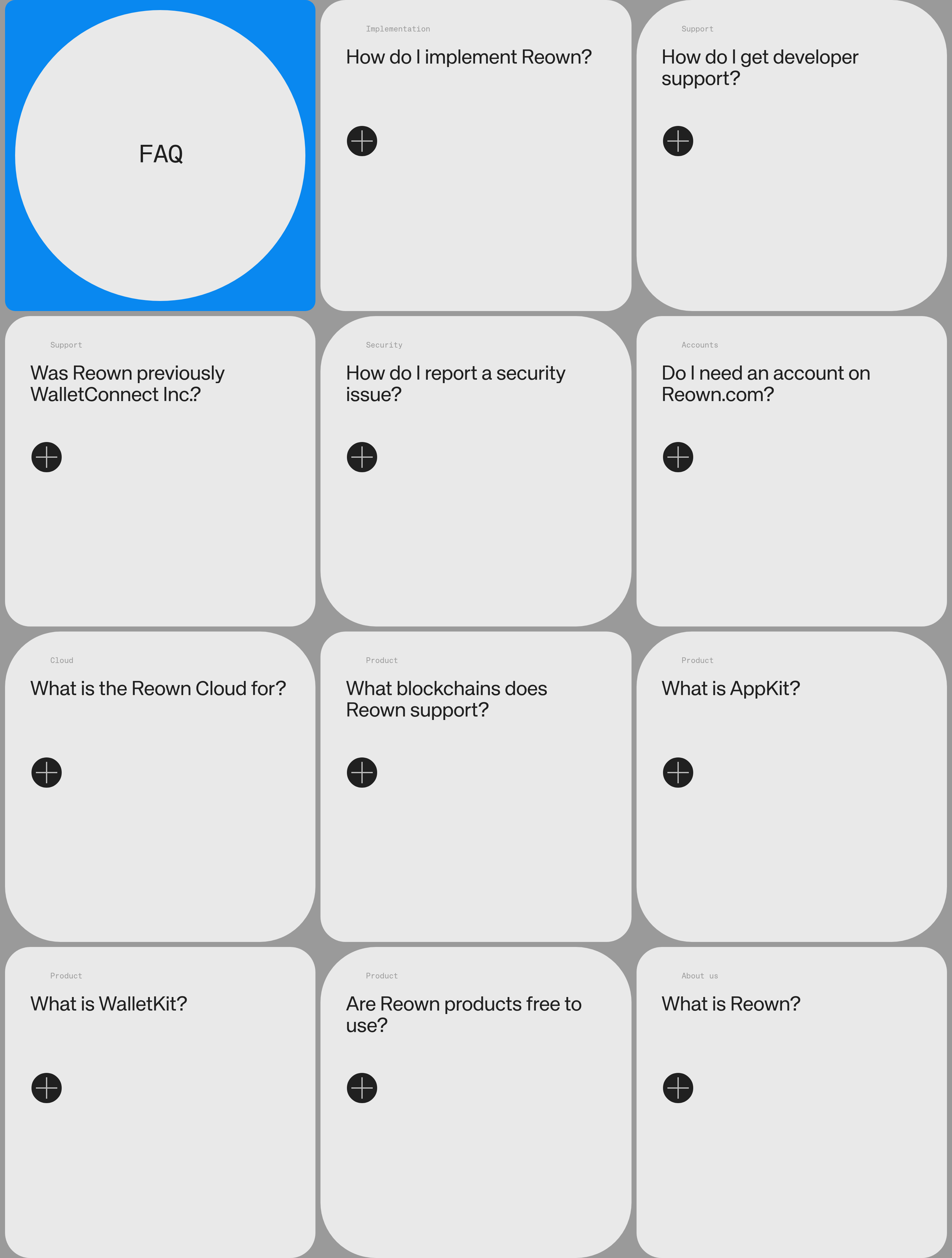 Reown FAQ design