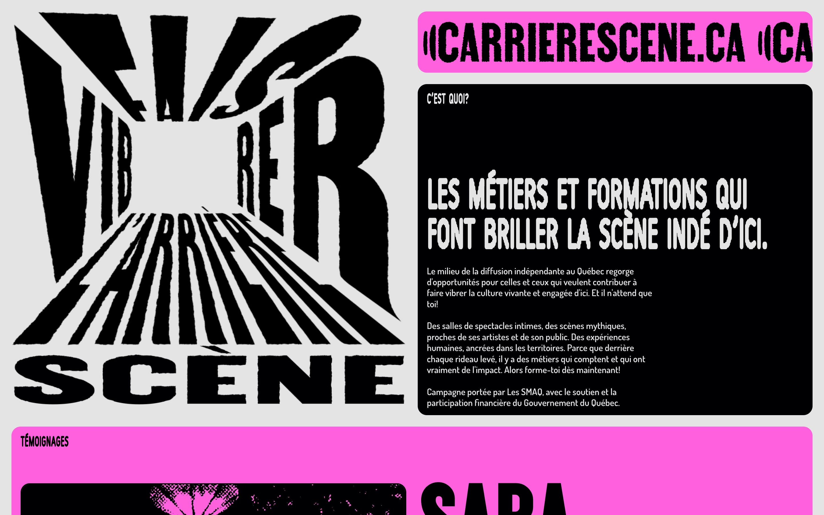 Scenes de Musique Alternatives du Quebec Hero design
