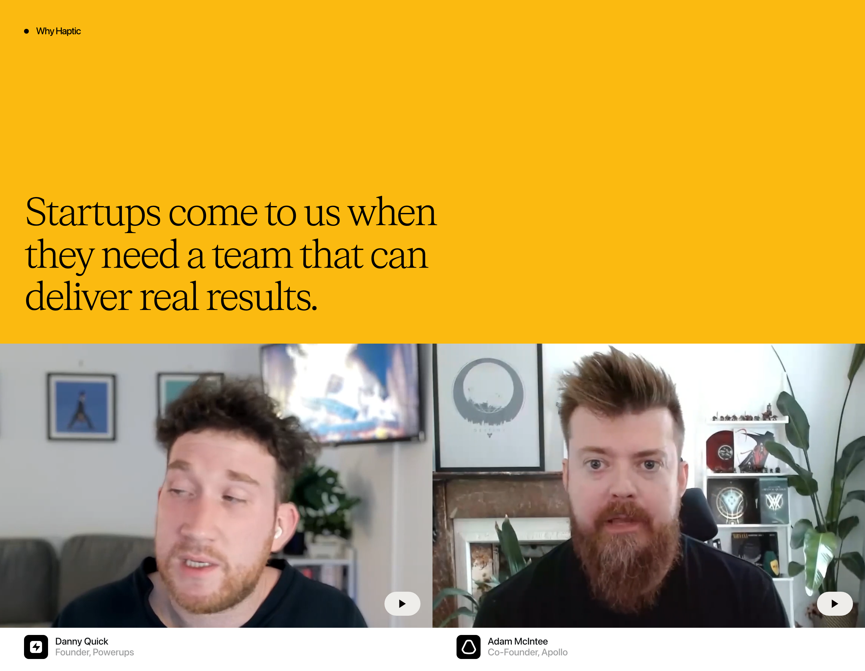 Haptic About Us design
