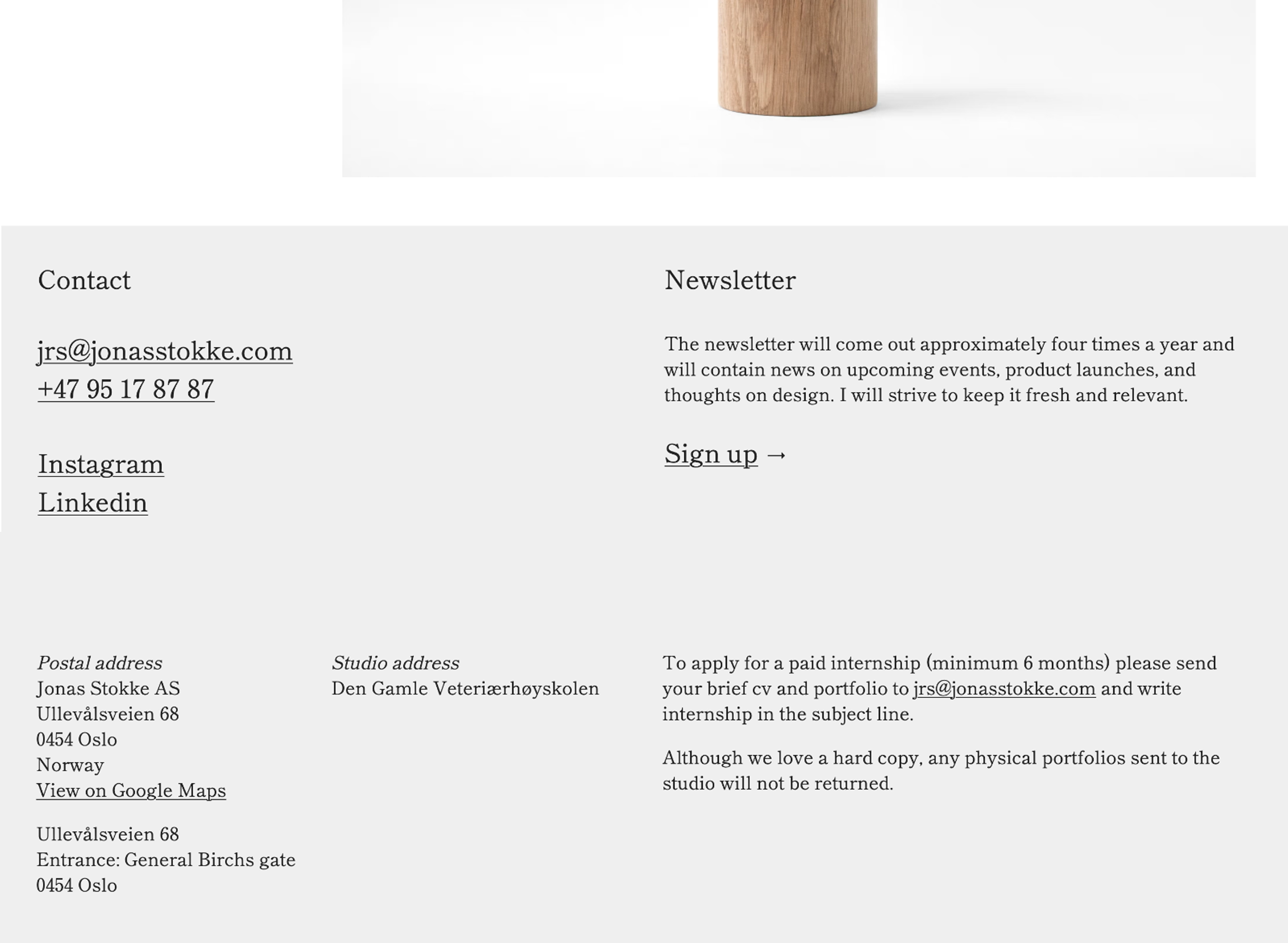 Jonas Stokke Footer design
