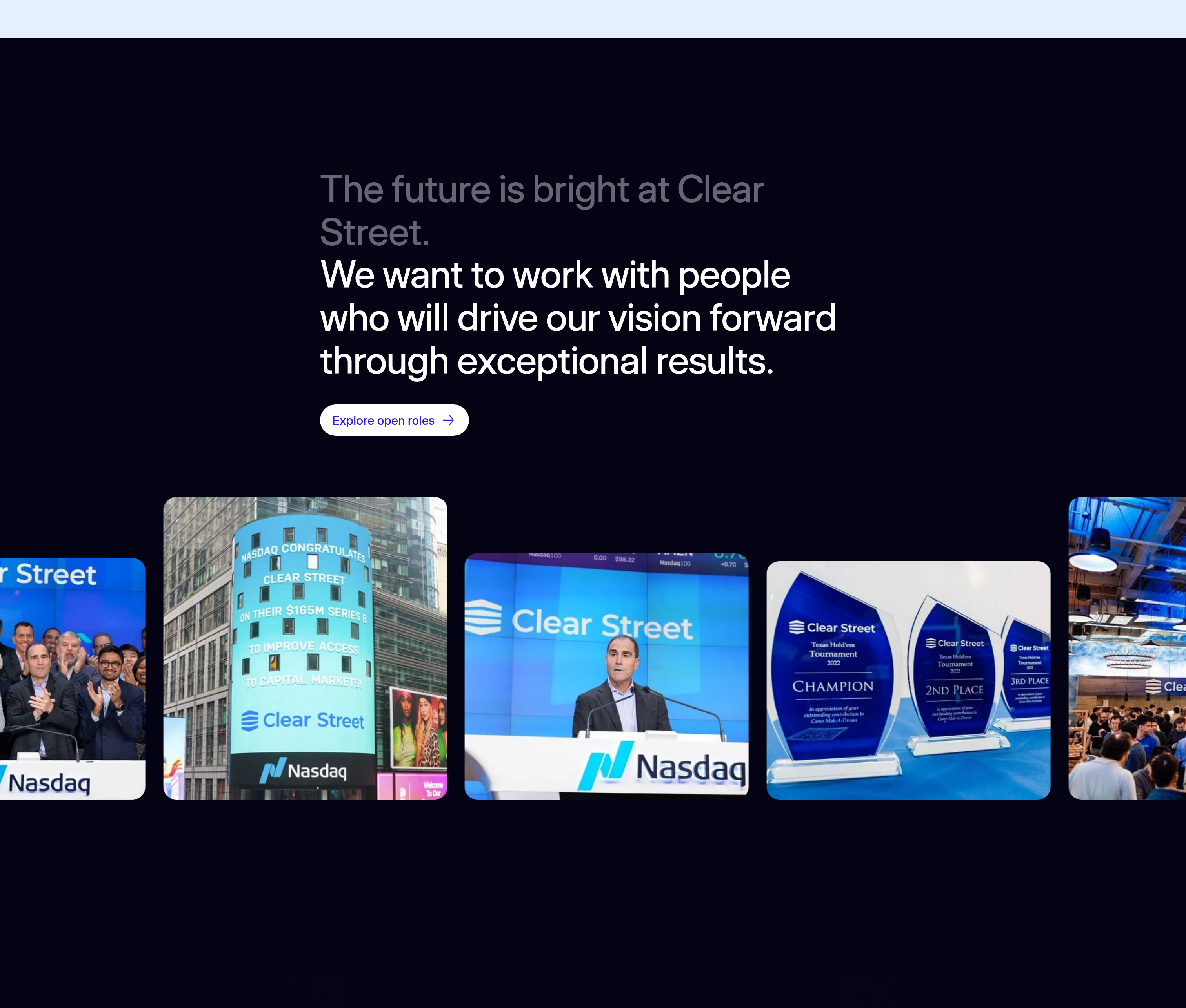 Clear Street Call to Action design
