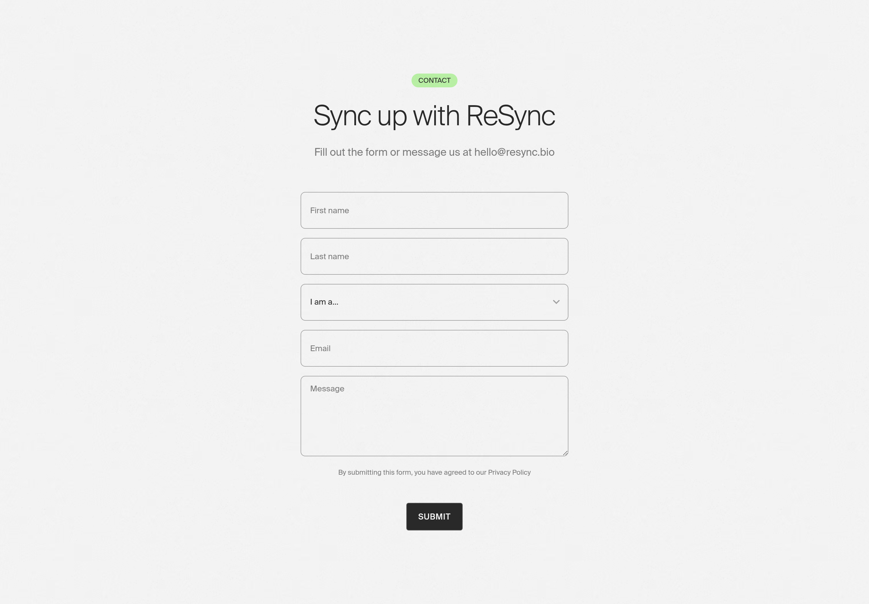 ReSync Contact design