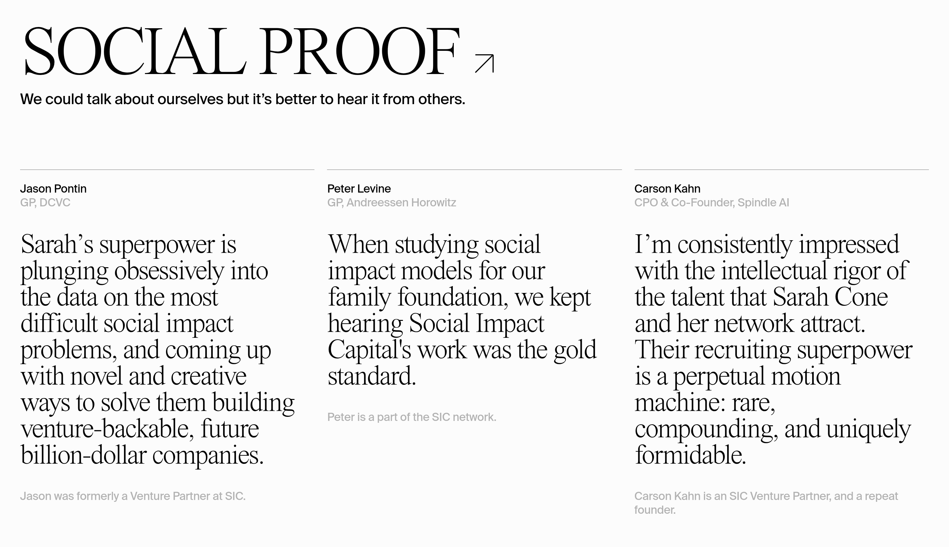 Social Impact Capital Testimonial design