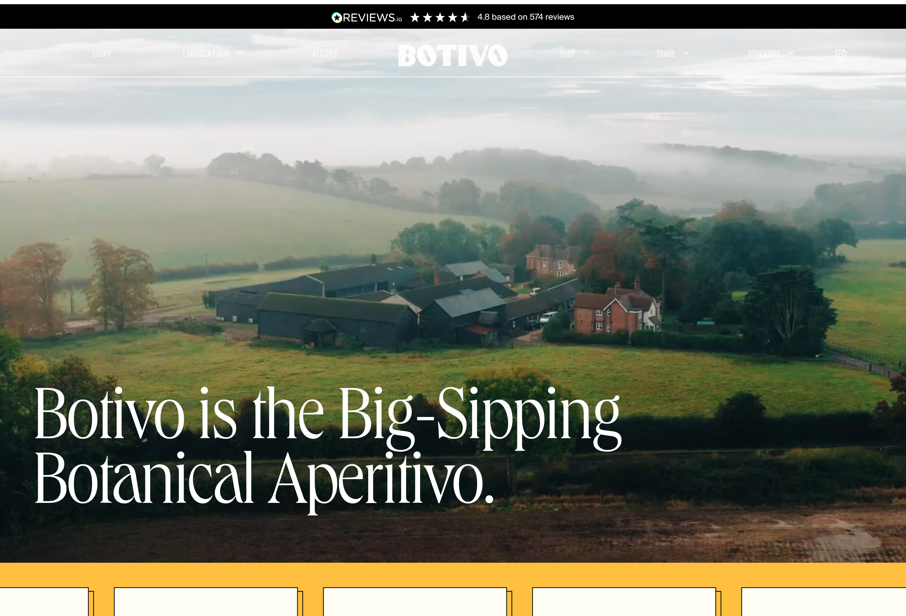 Botivo Drinks Header design