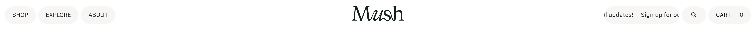 Mush Studios Navigation design
