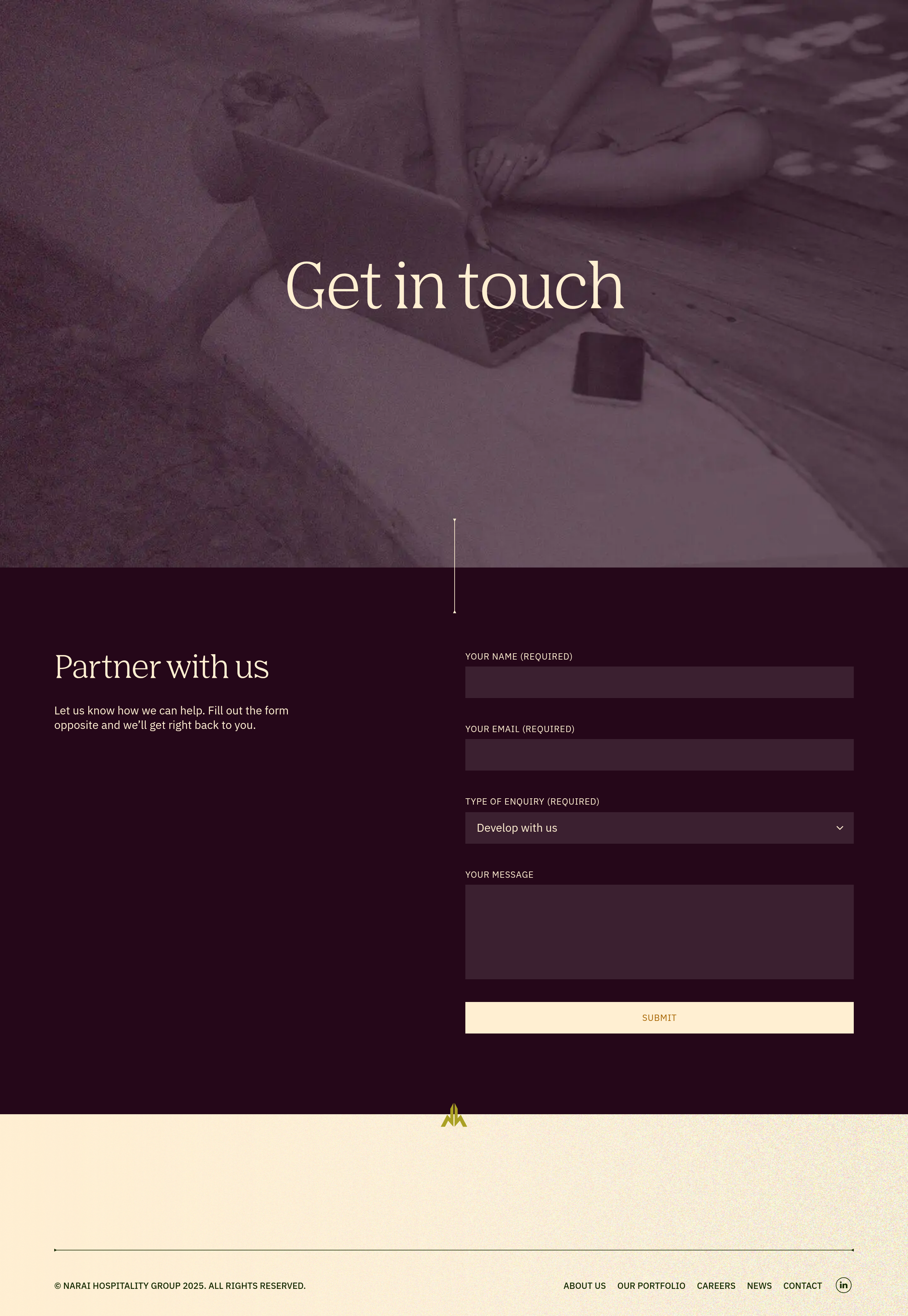Narai Hospitality Group Contact design