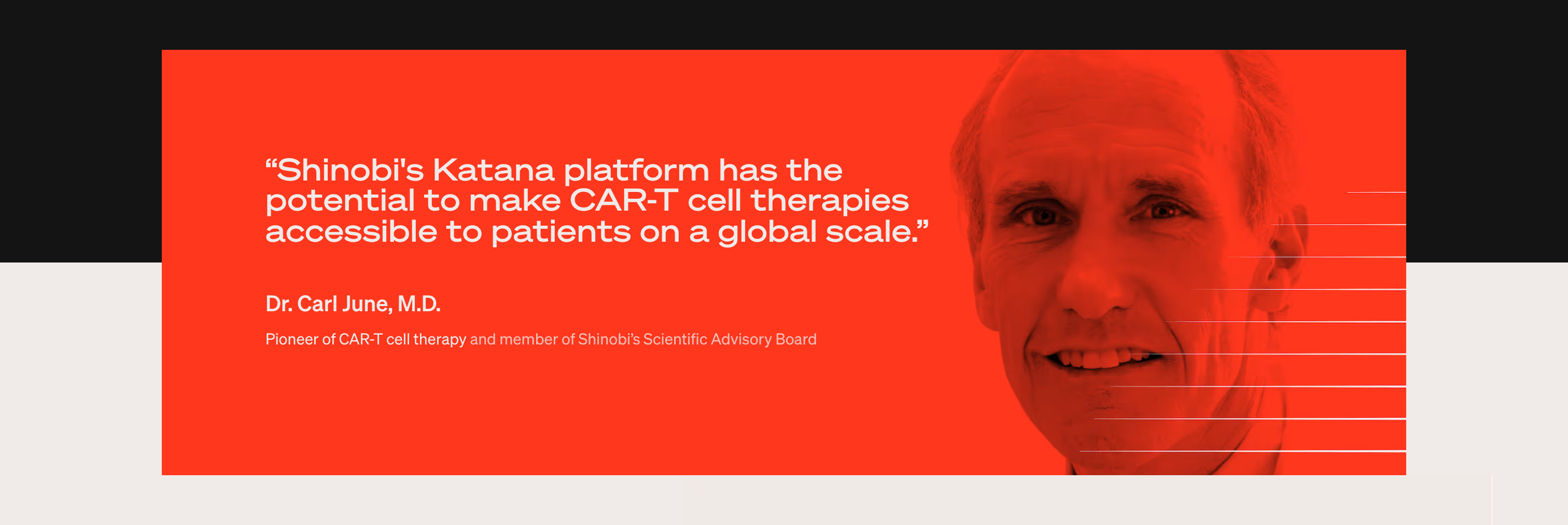 Shinobi Therapeutics Testimonial design