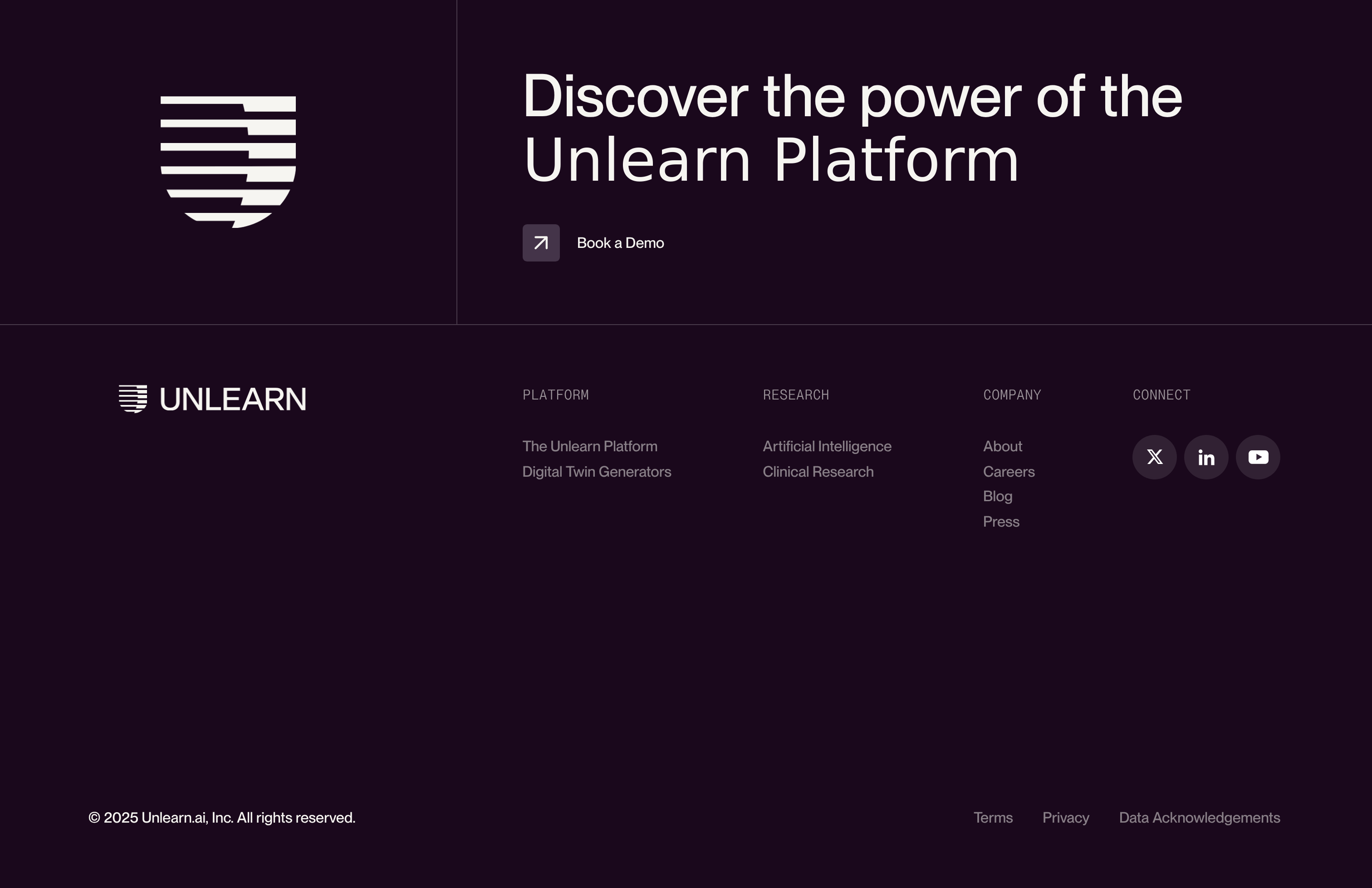 Unlearn Footer design