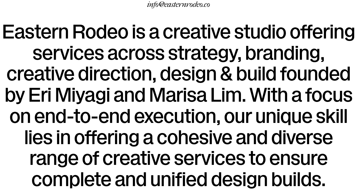 Eastern Rodeo About Us design