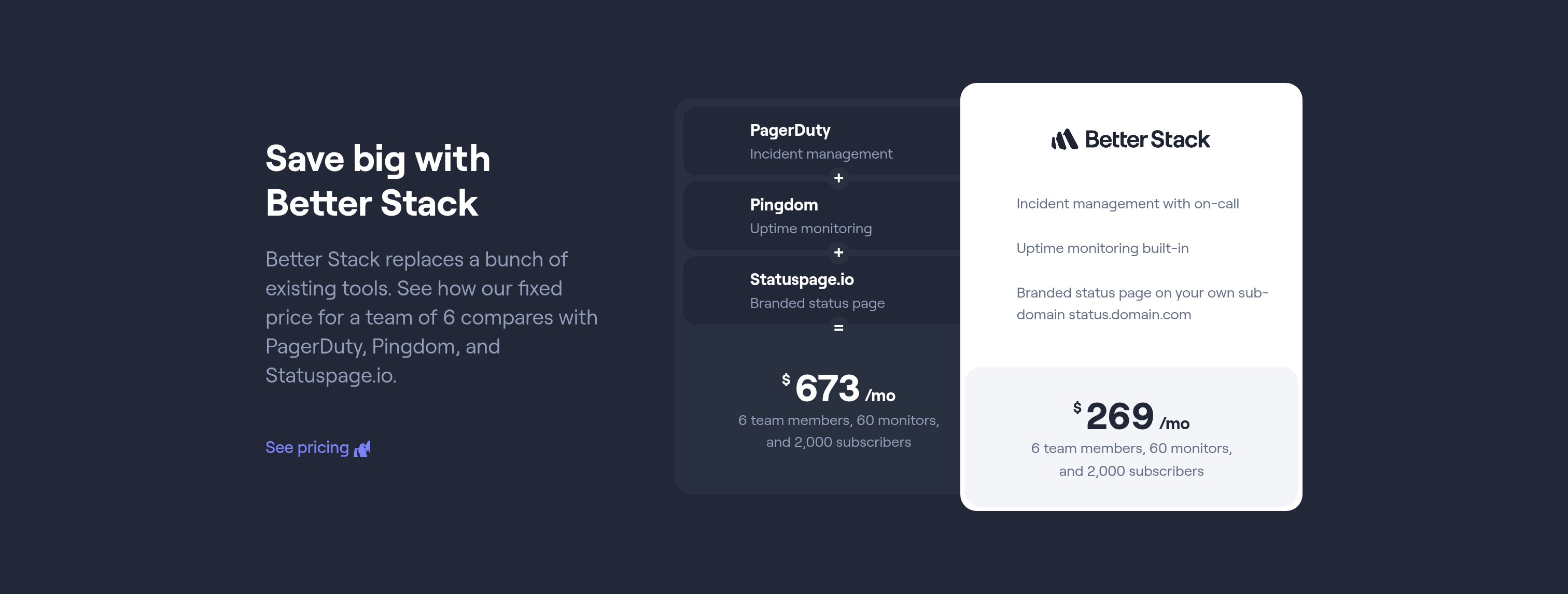 Better Stack Pricing design