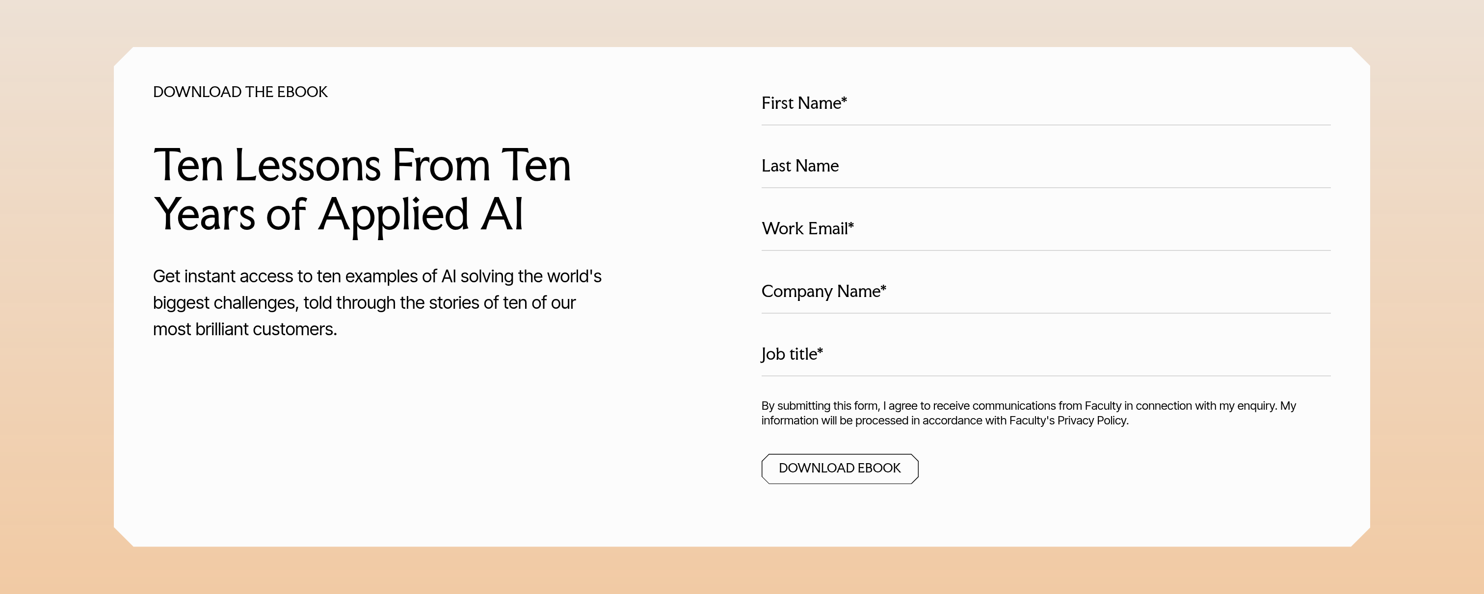 Faculty AI Call to Action design