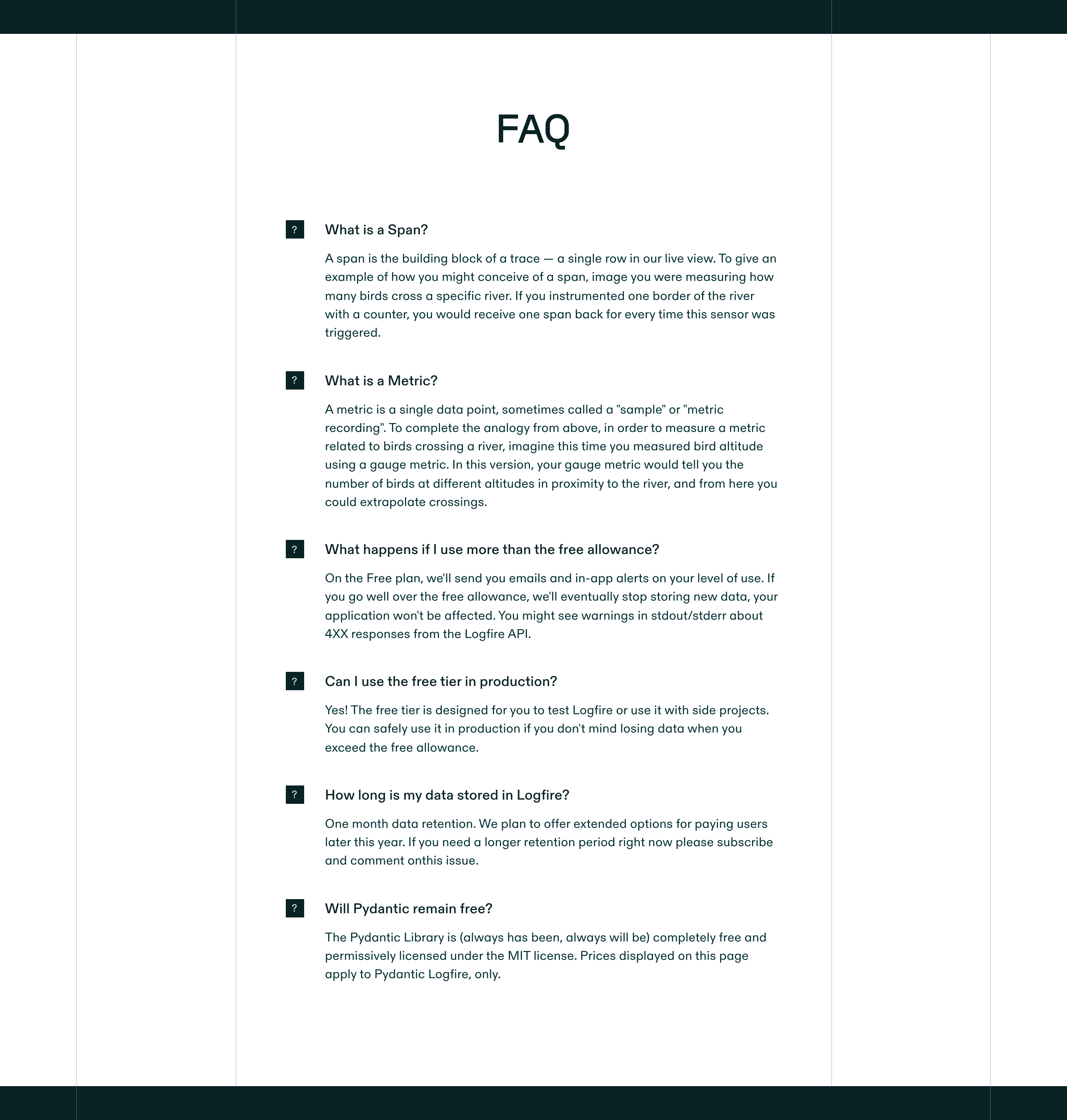 Pydantic FAQ design