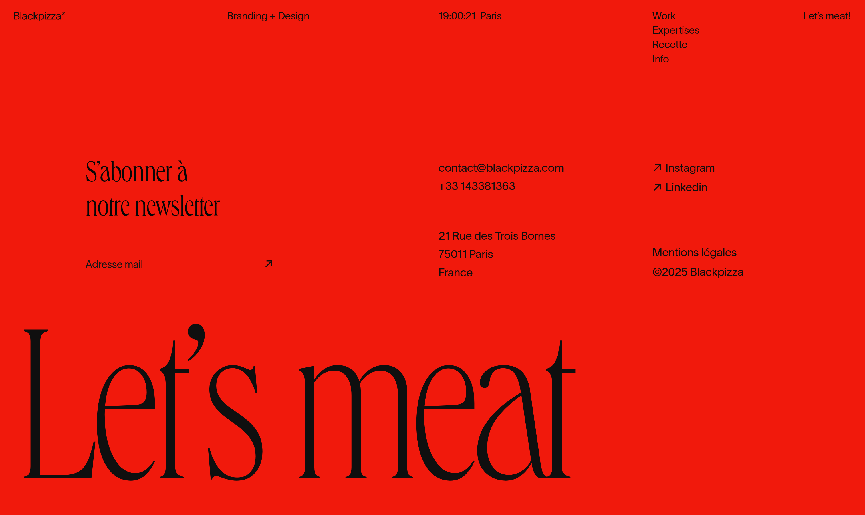 Blackpizza Footer design