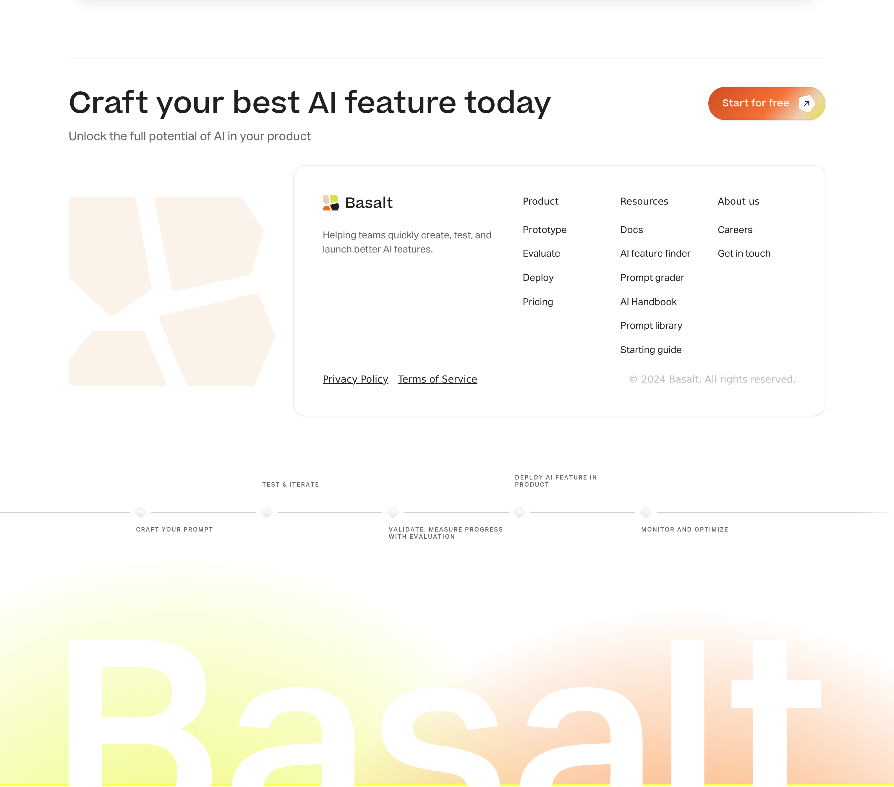 Basalt Footer design