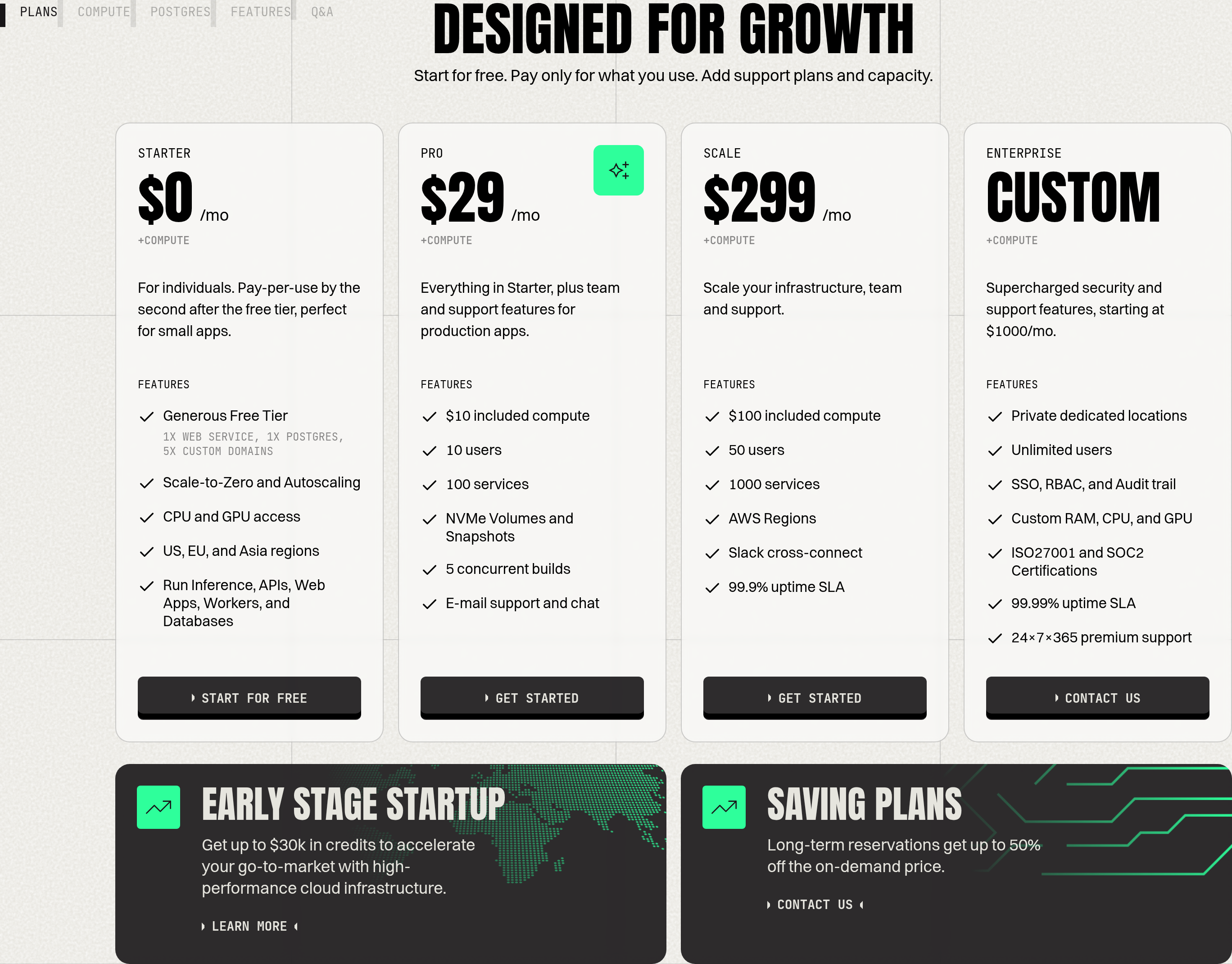 Koyeb Pricing design