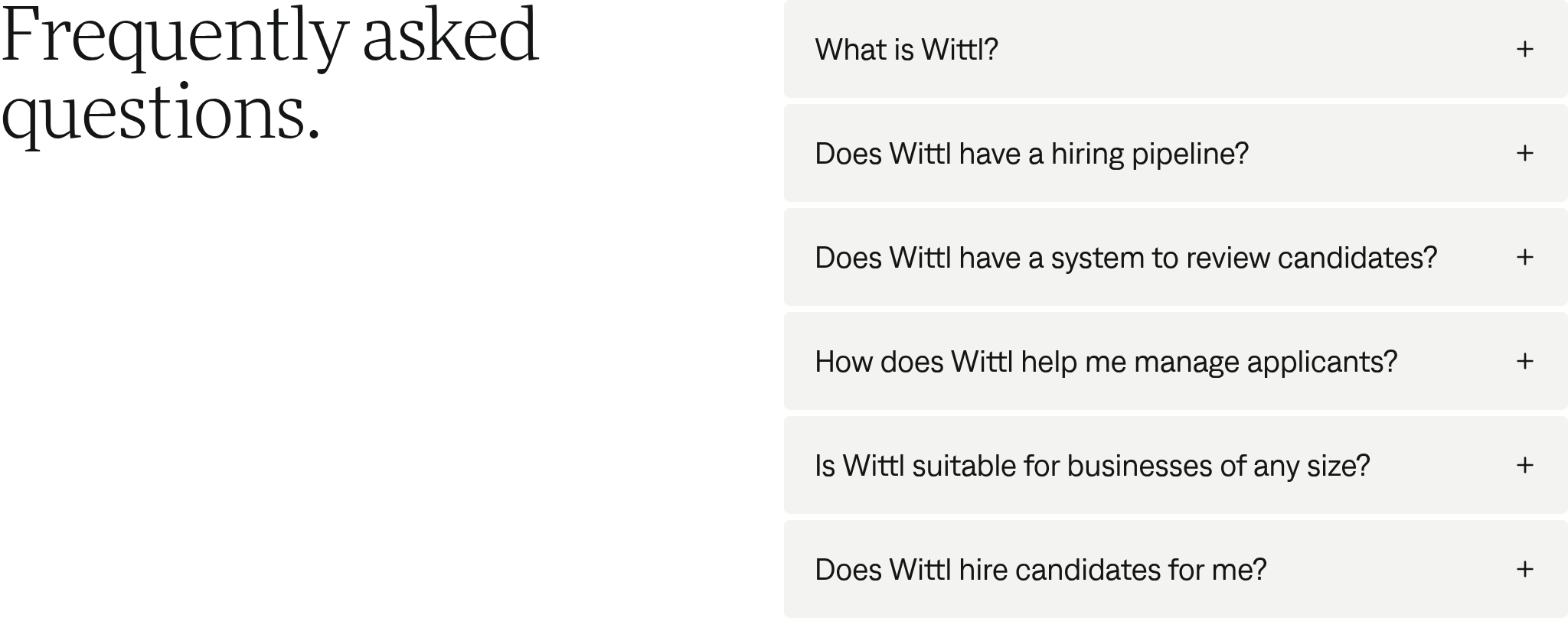 Wittl FAQ design