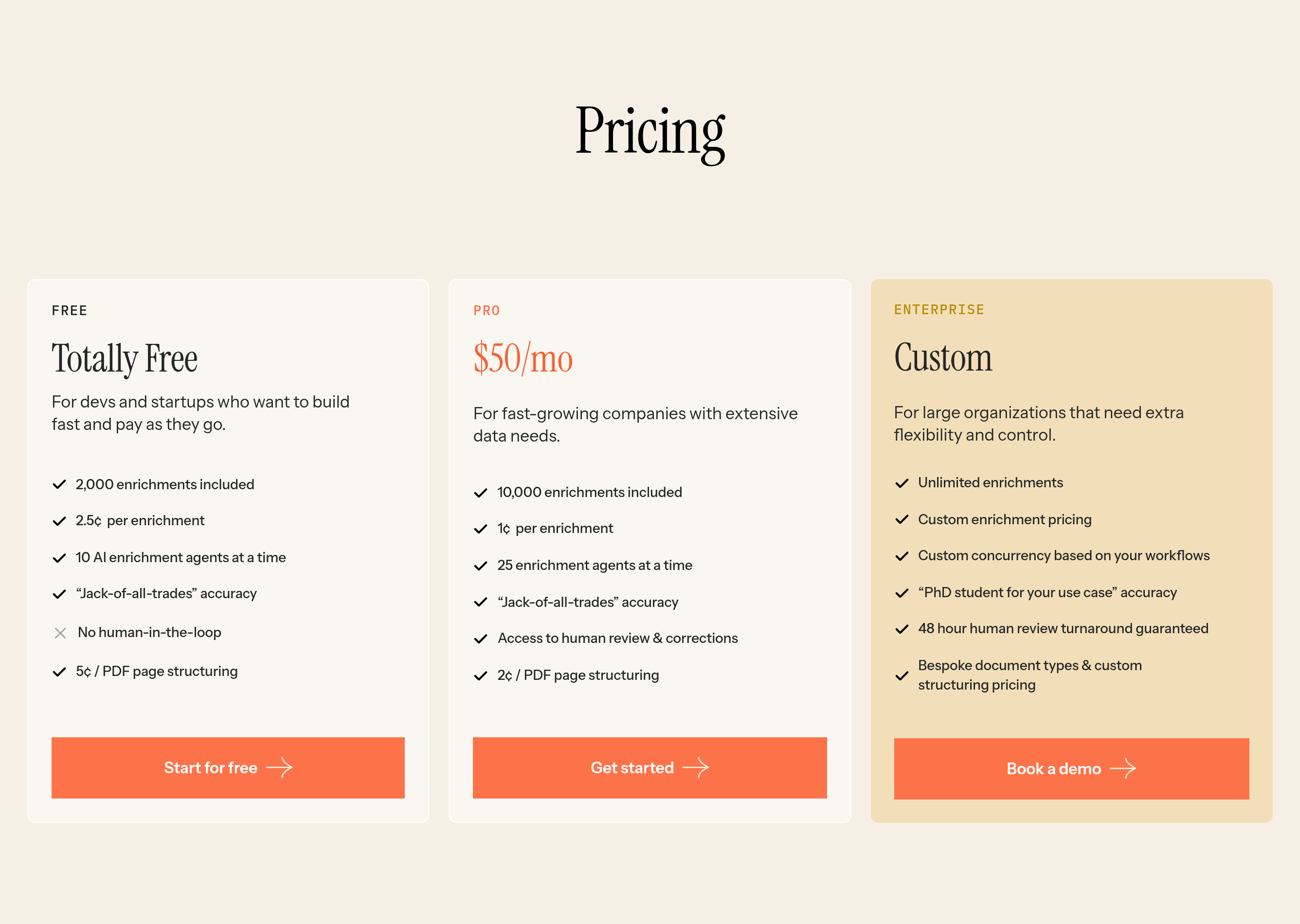 Structify Pricing design
