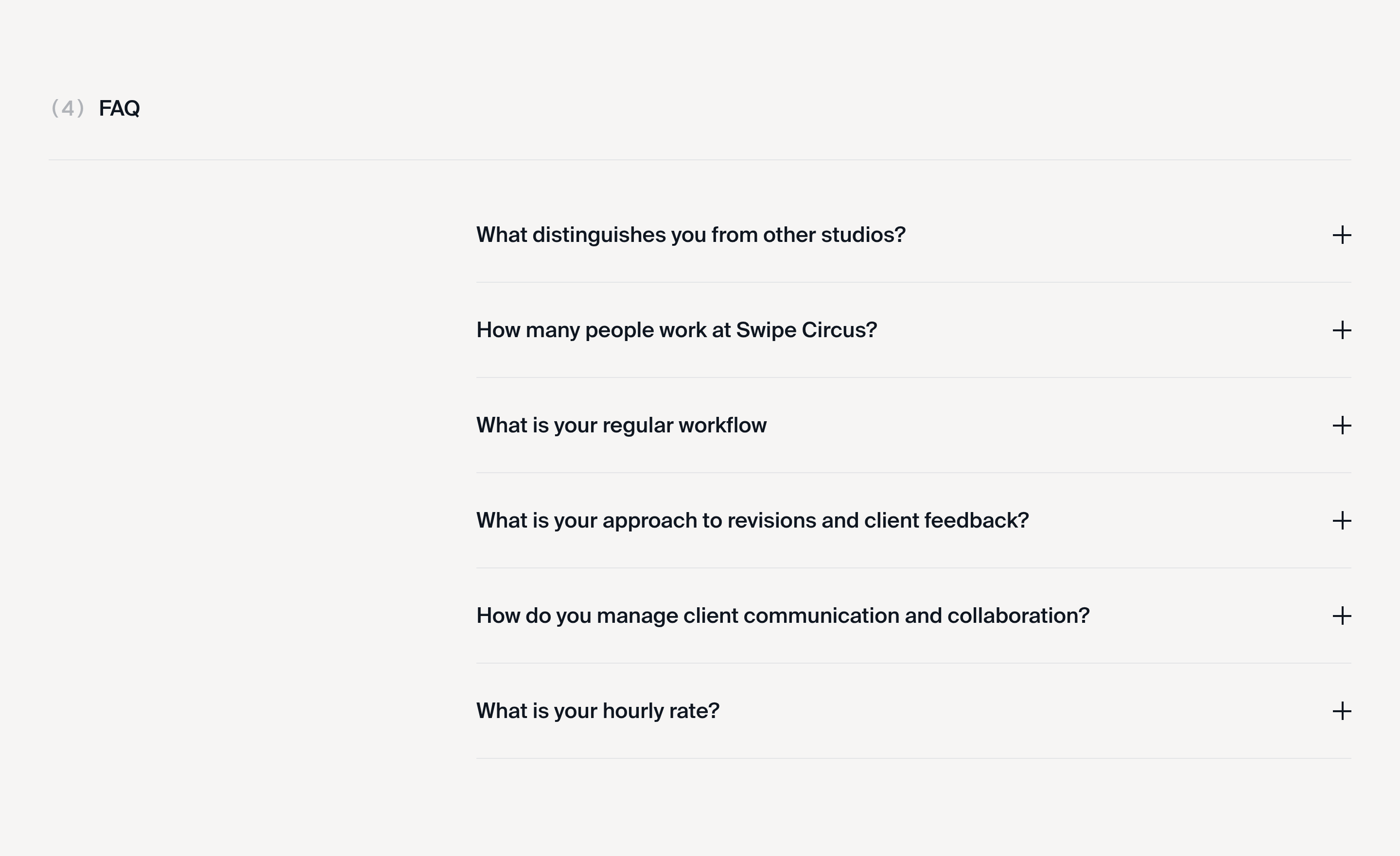Swipe Circus FAQ design