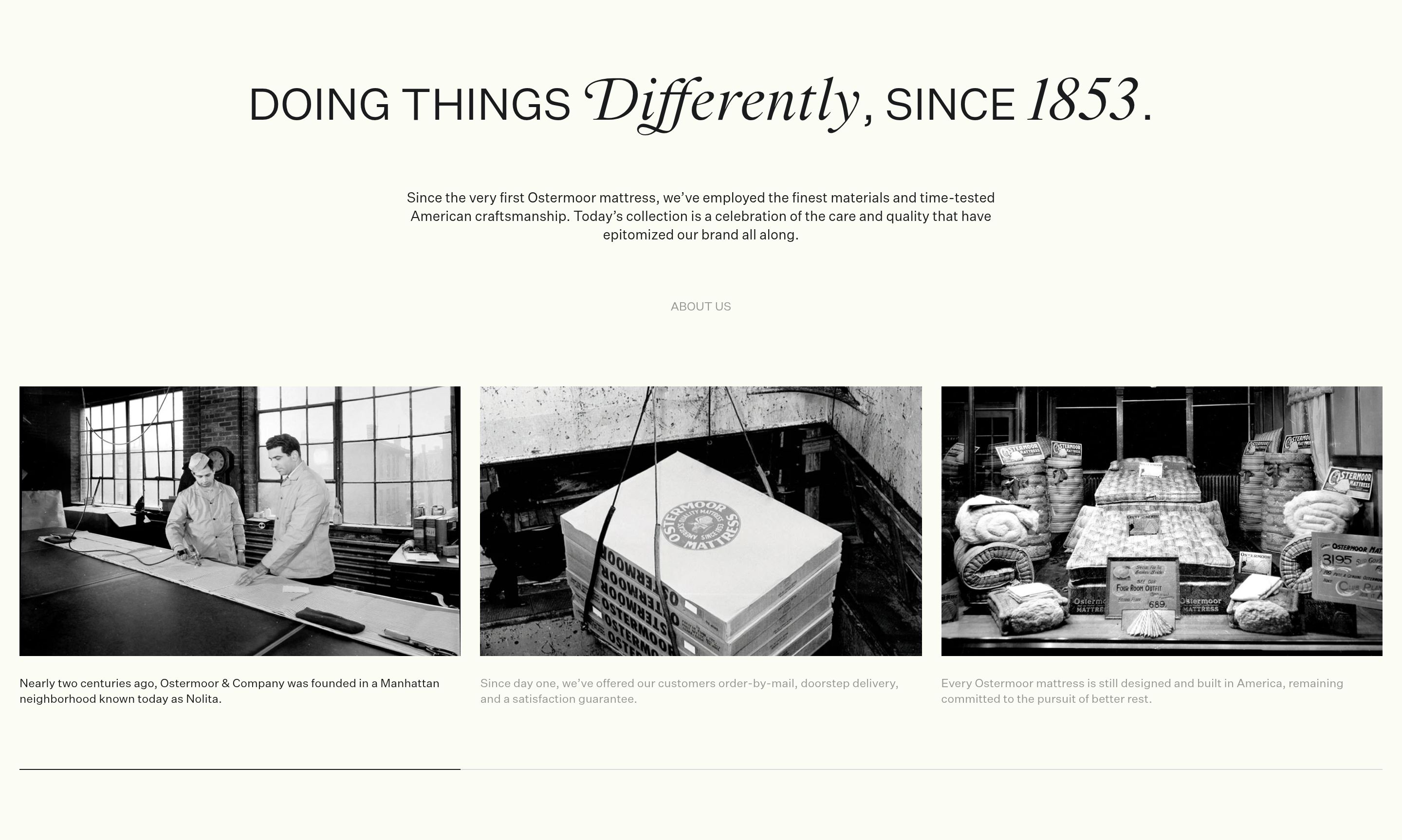 Ostermoor About Us design