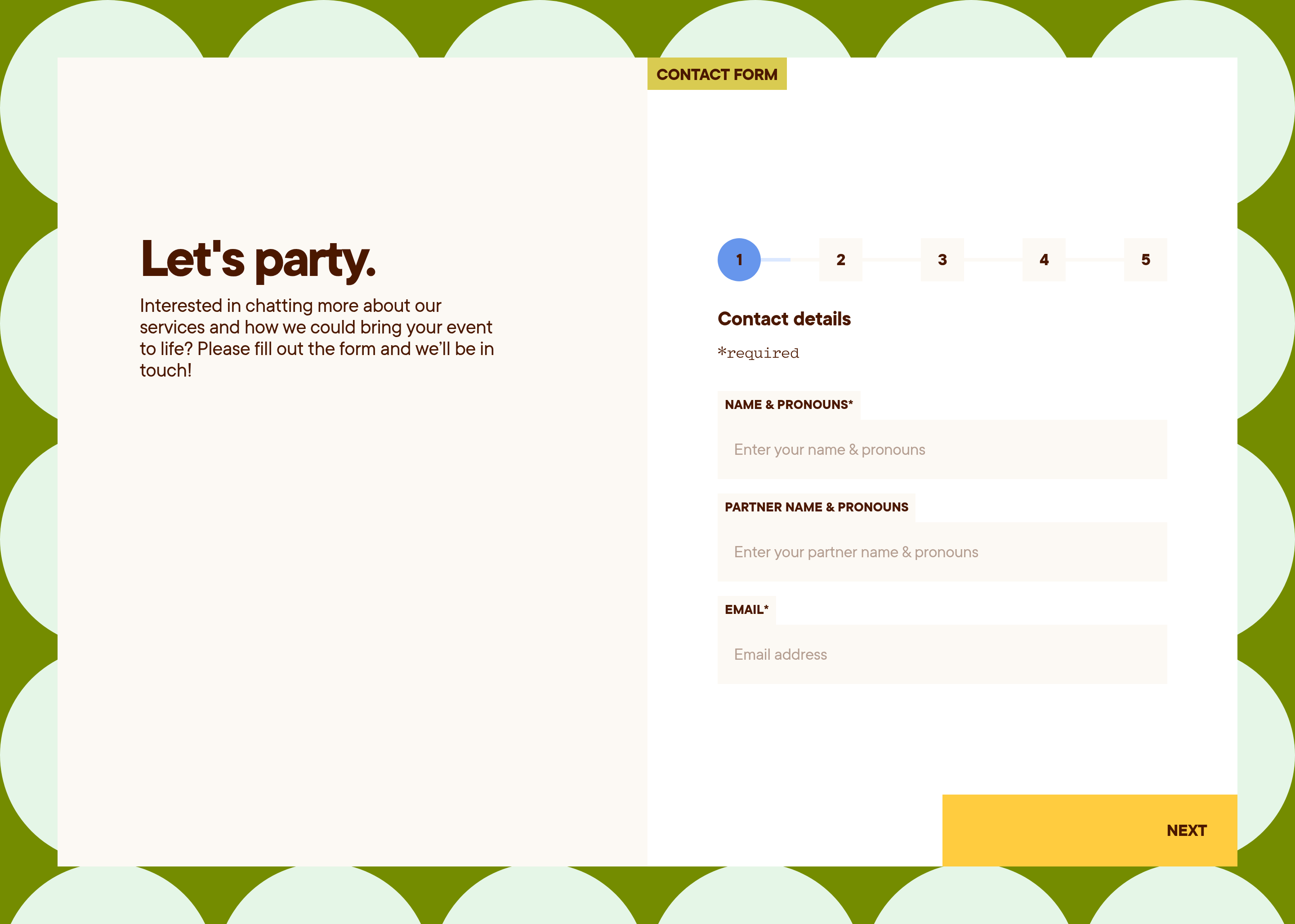Hurry Up & Have Fun Contact design
