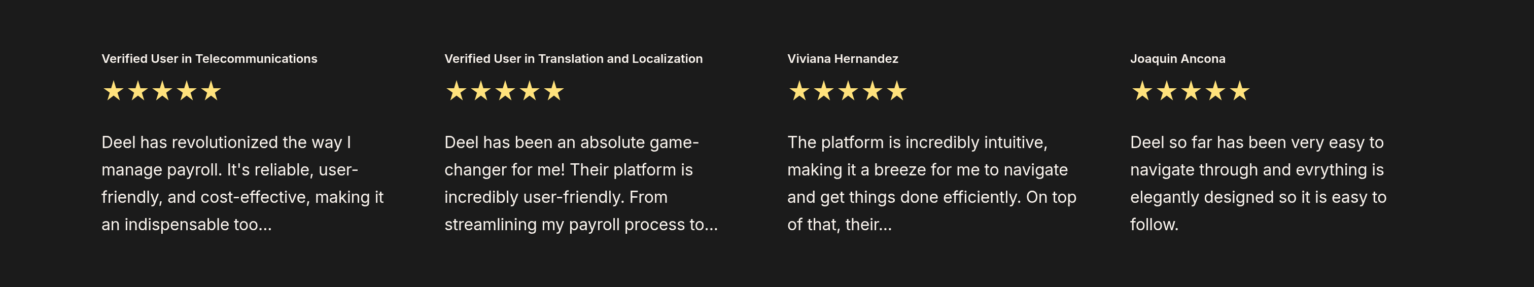 Deel Reviews design