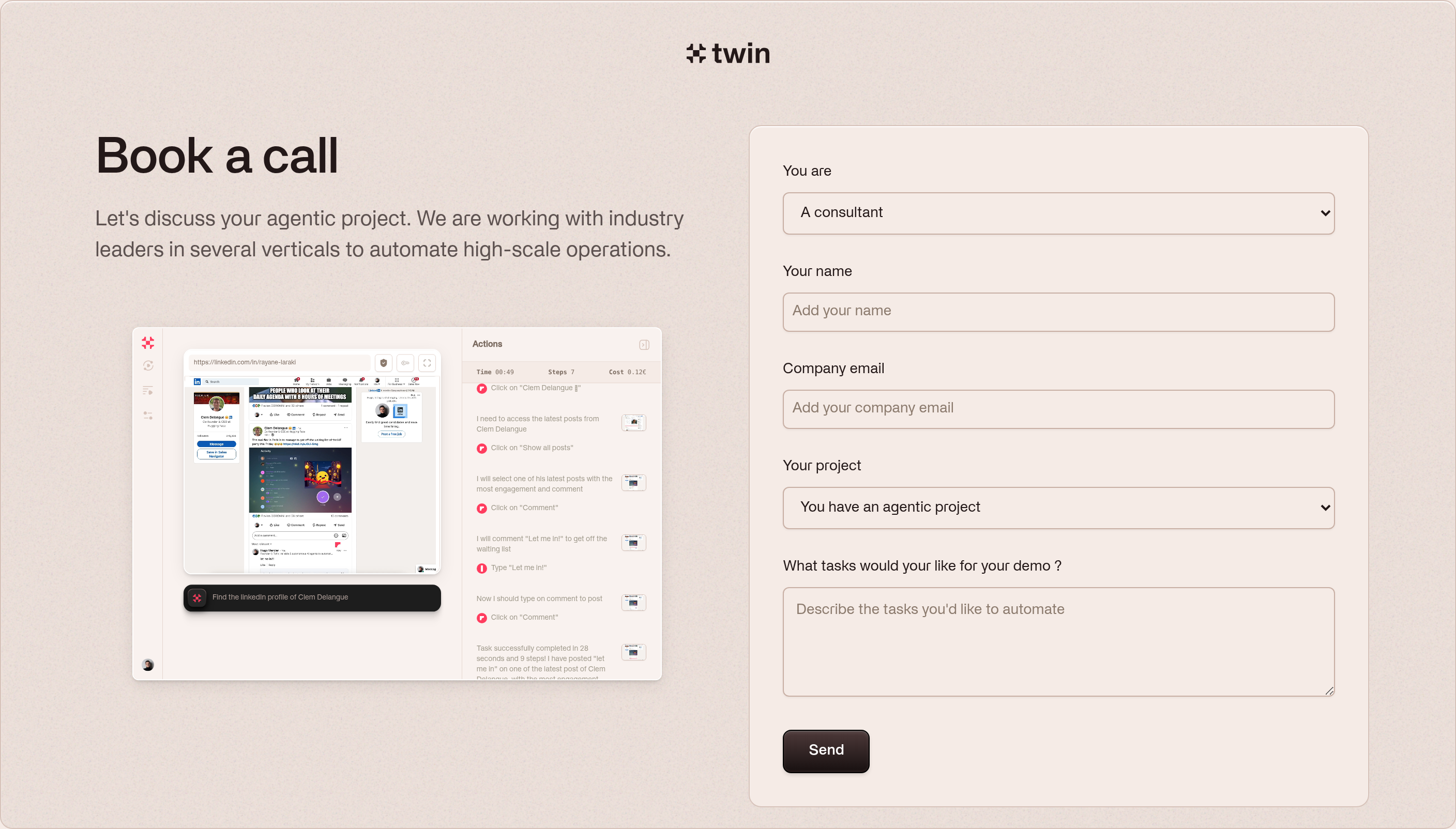 Twin Book Demo design
