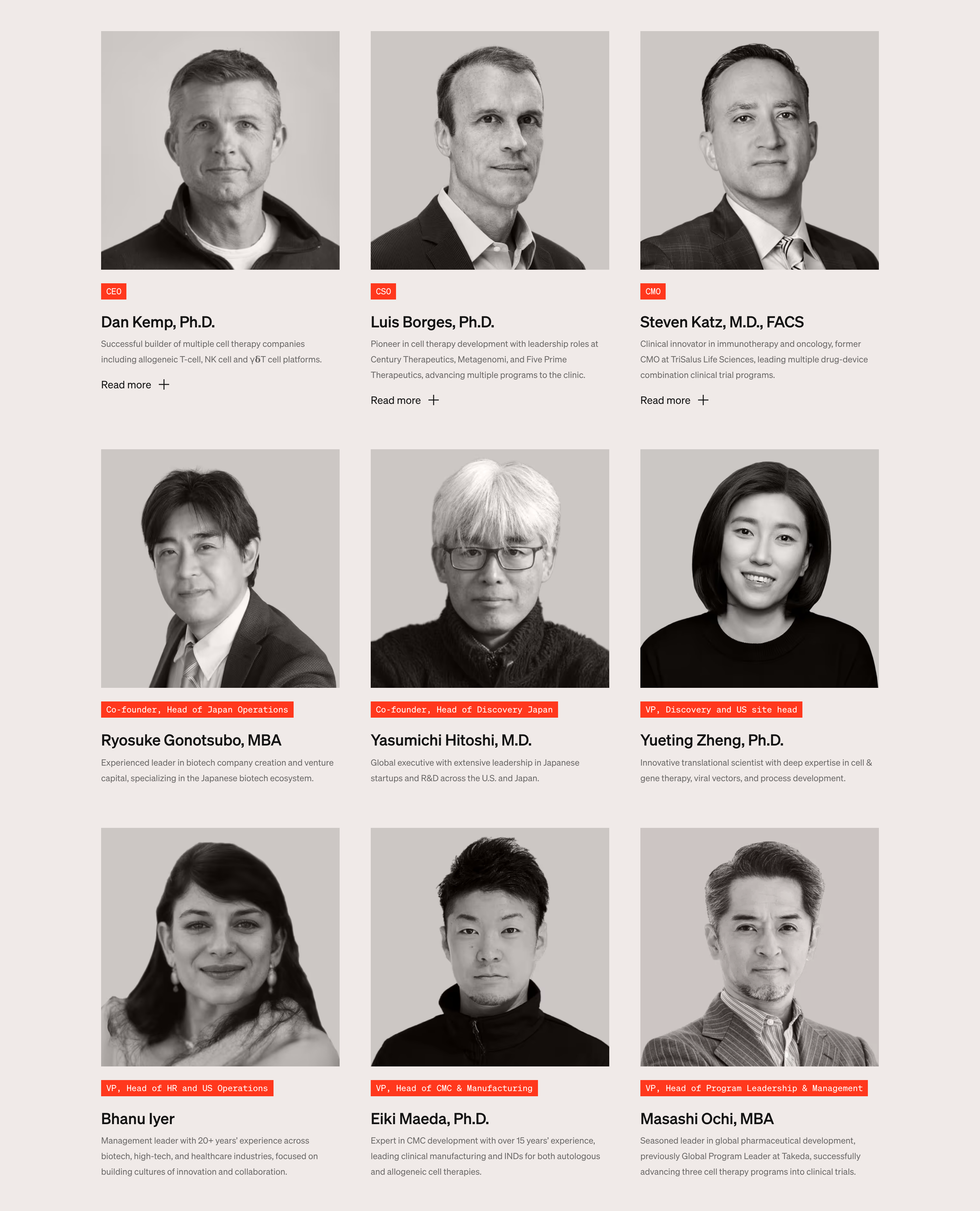 Shinobi Therapeutics Team design