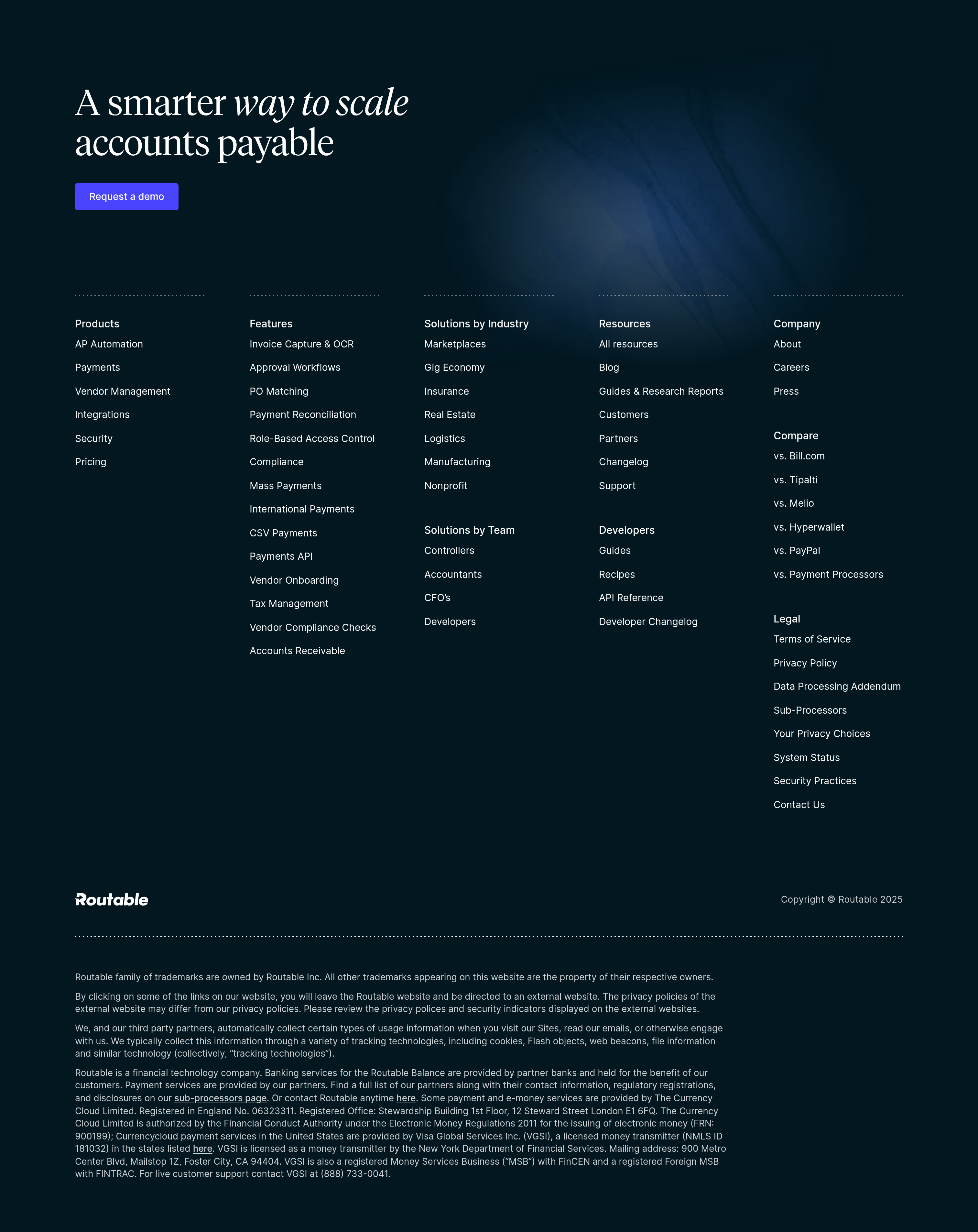 Routable Footer design