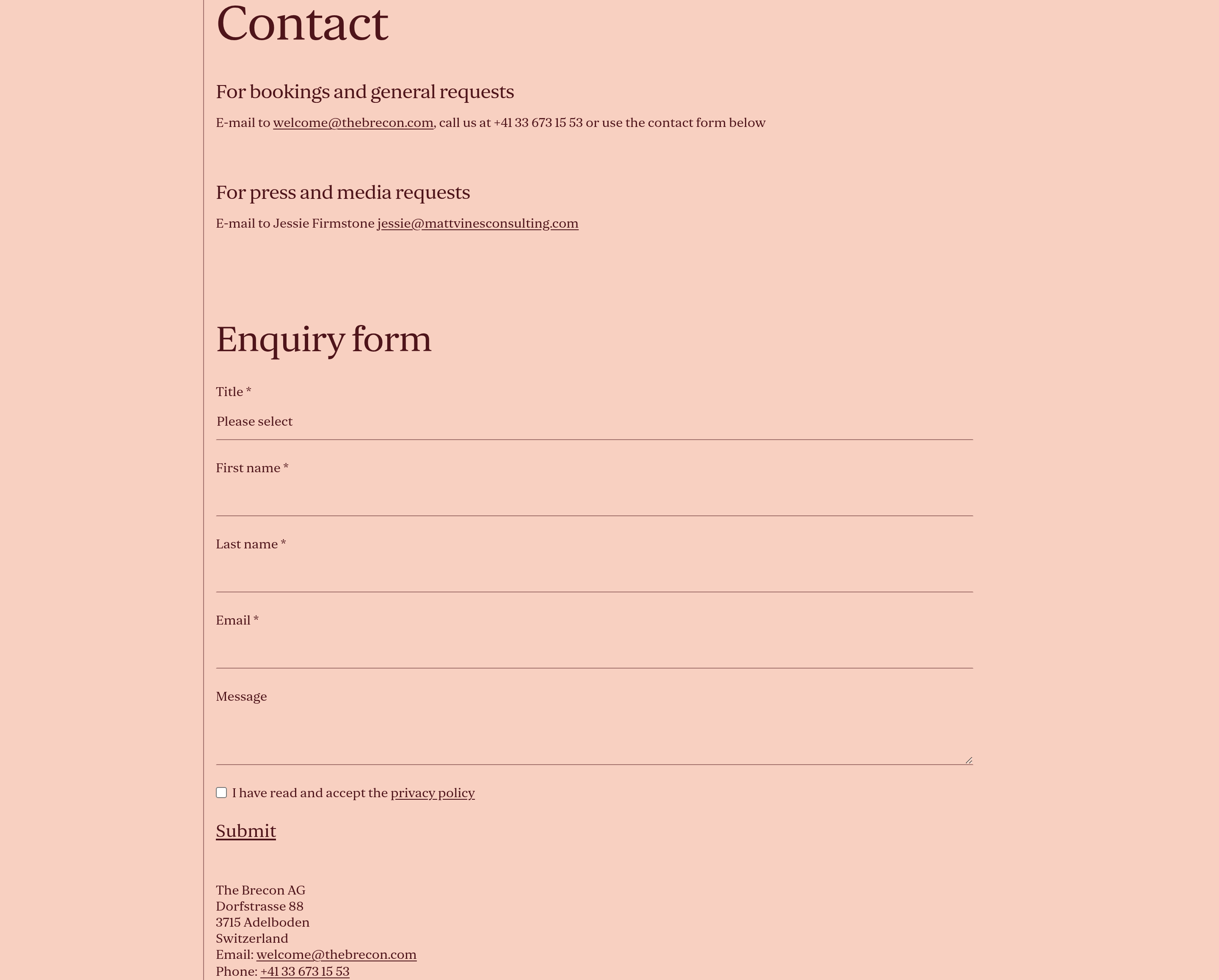 The Brecon Contact design