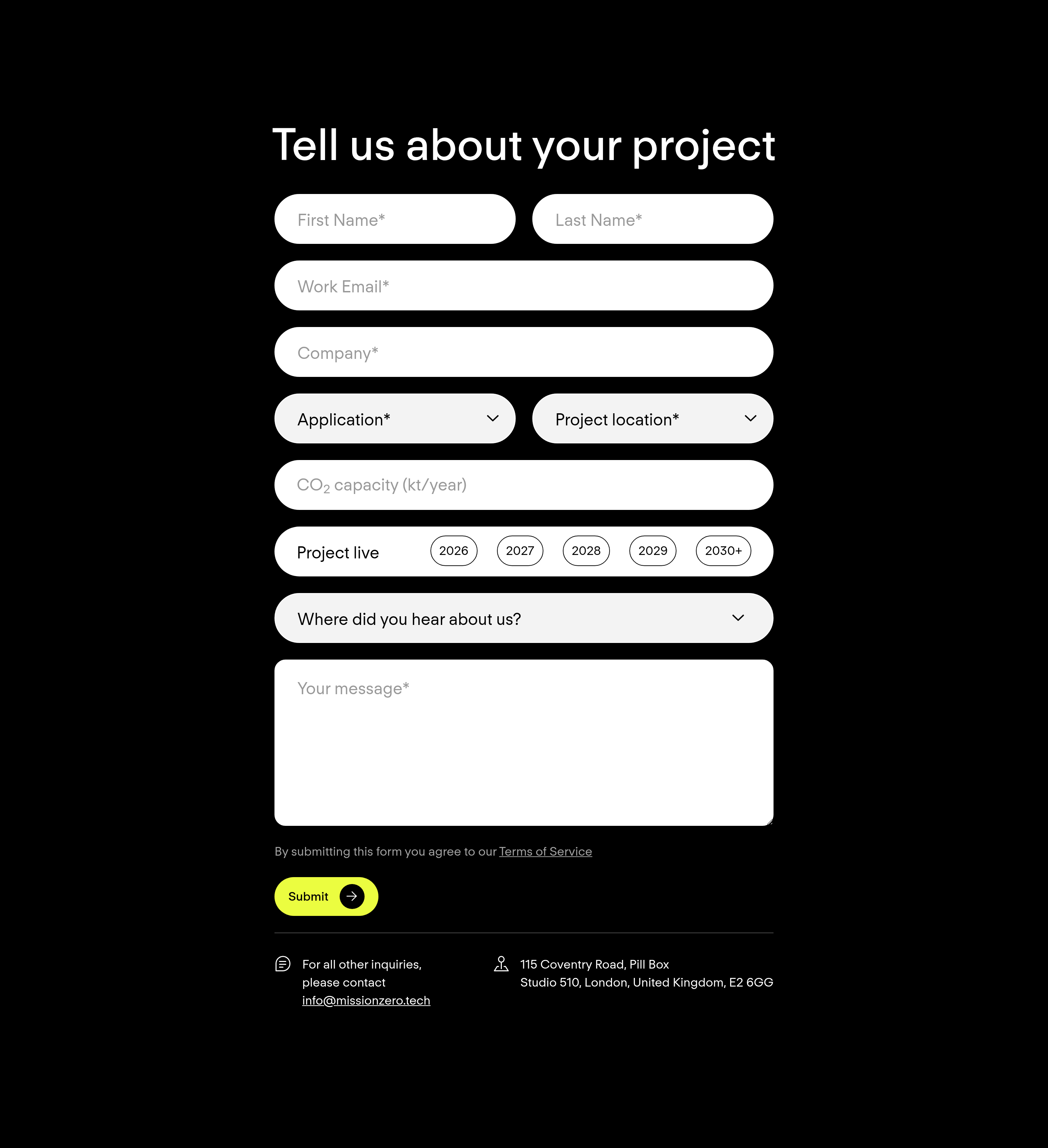 Mission Zero Technologies Call to Action design