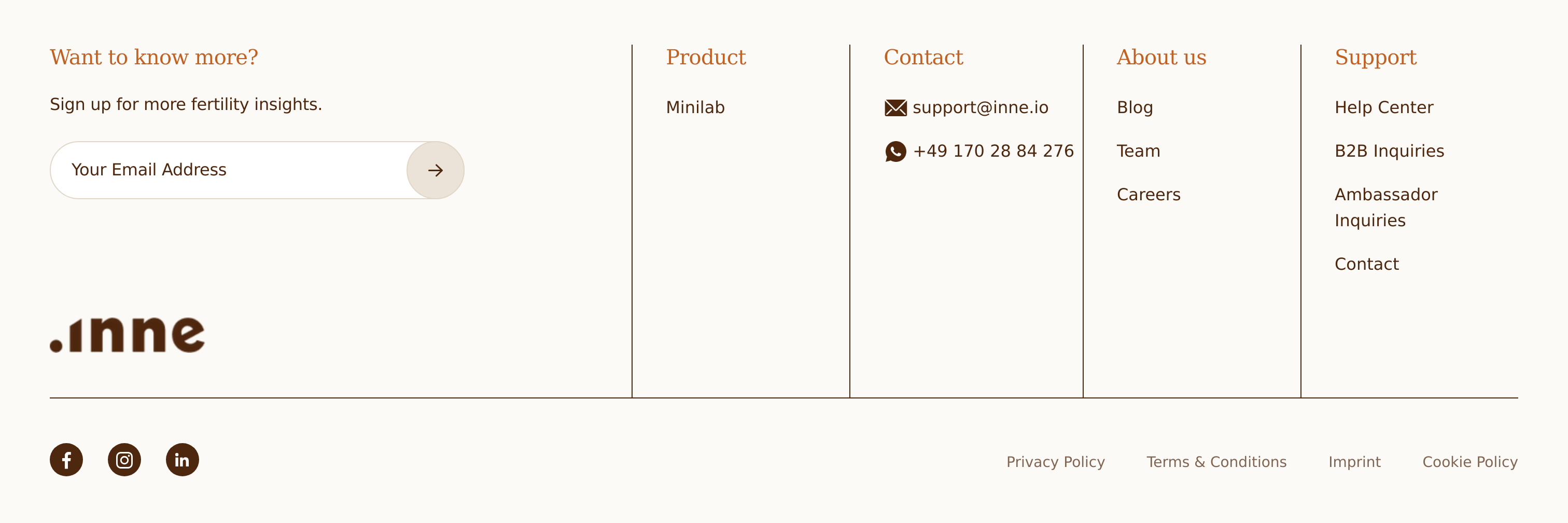 Inne Footer design