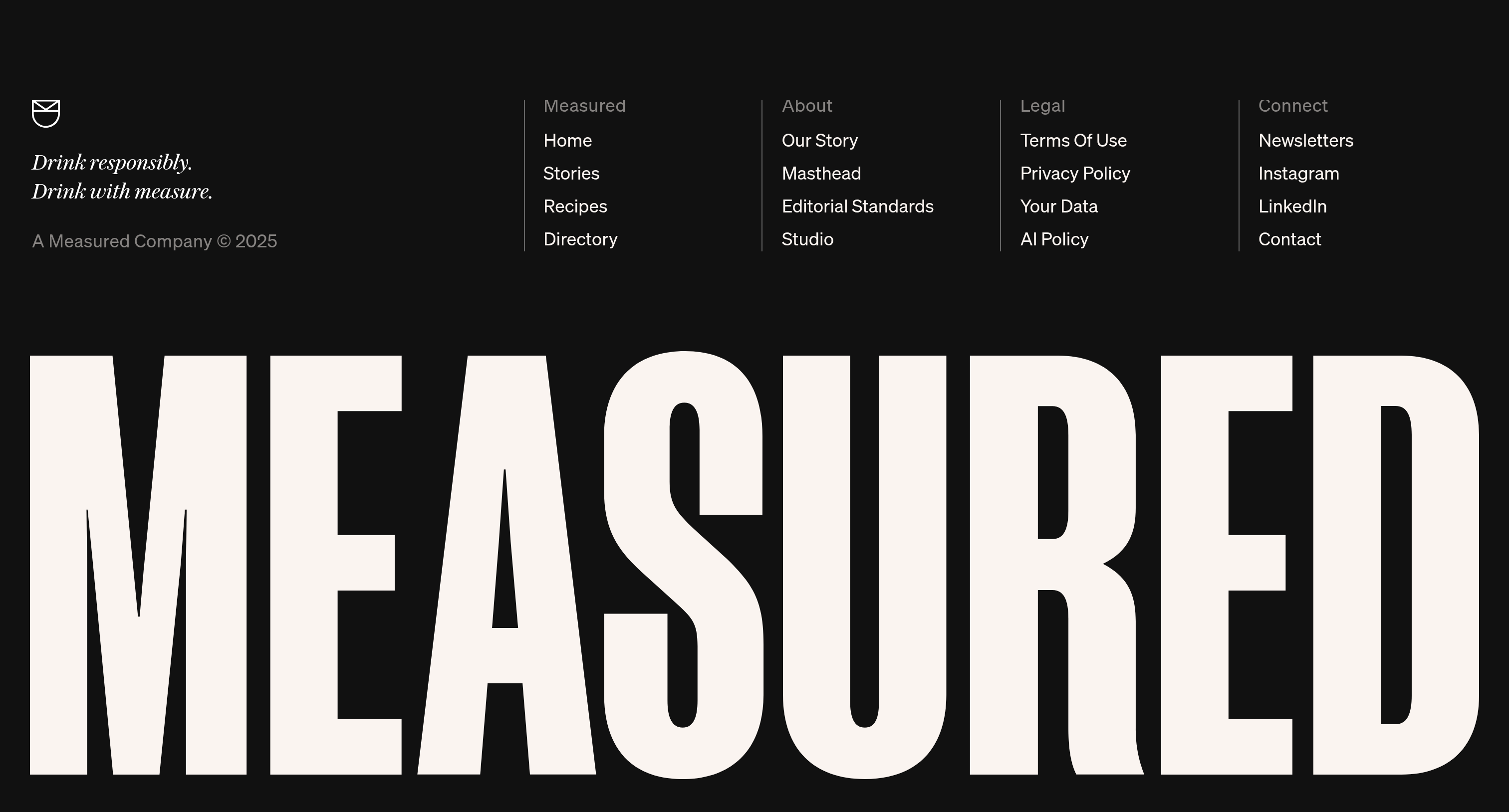Measured Footer design